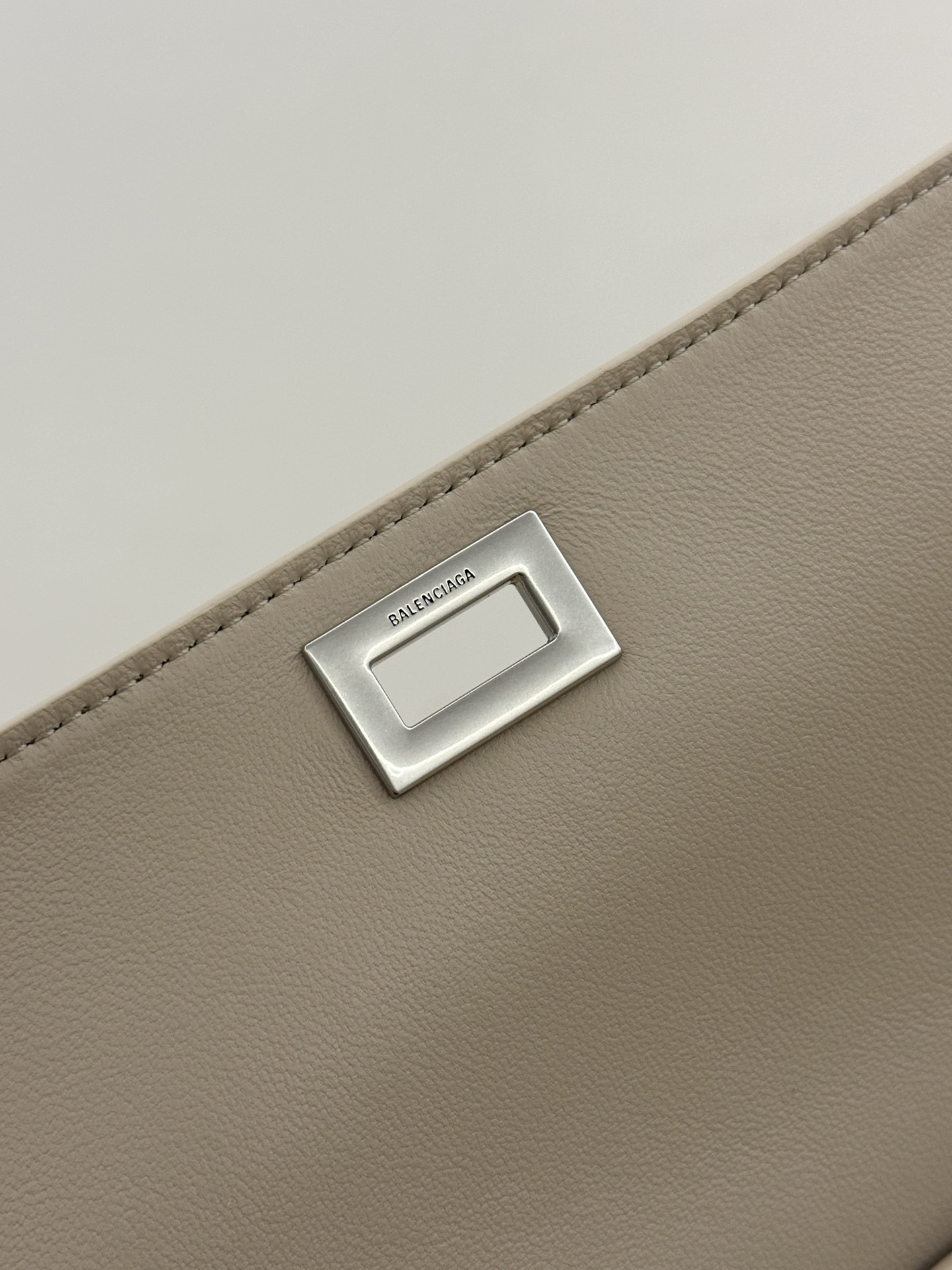 Bagsaaa Ba1en*iaga Bel Air Small Clutch On Strap in almond - 27cm
