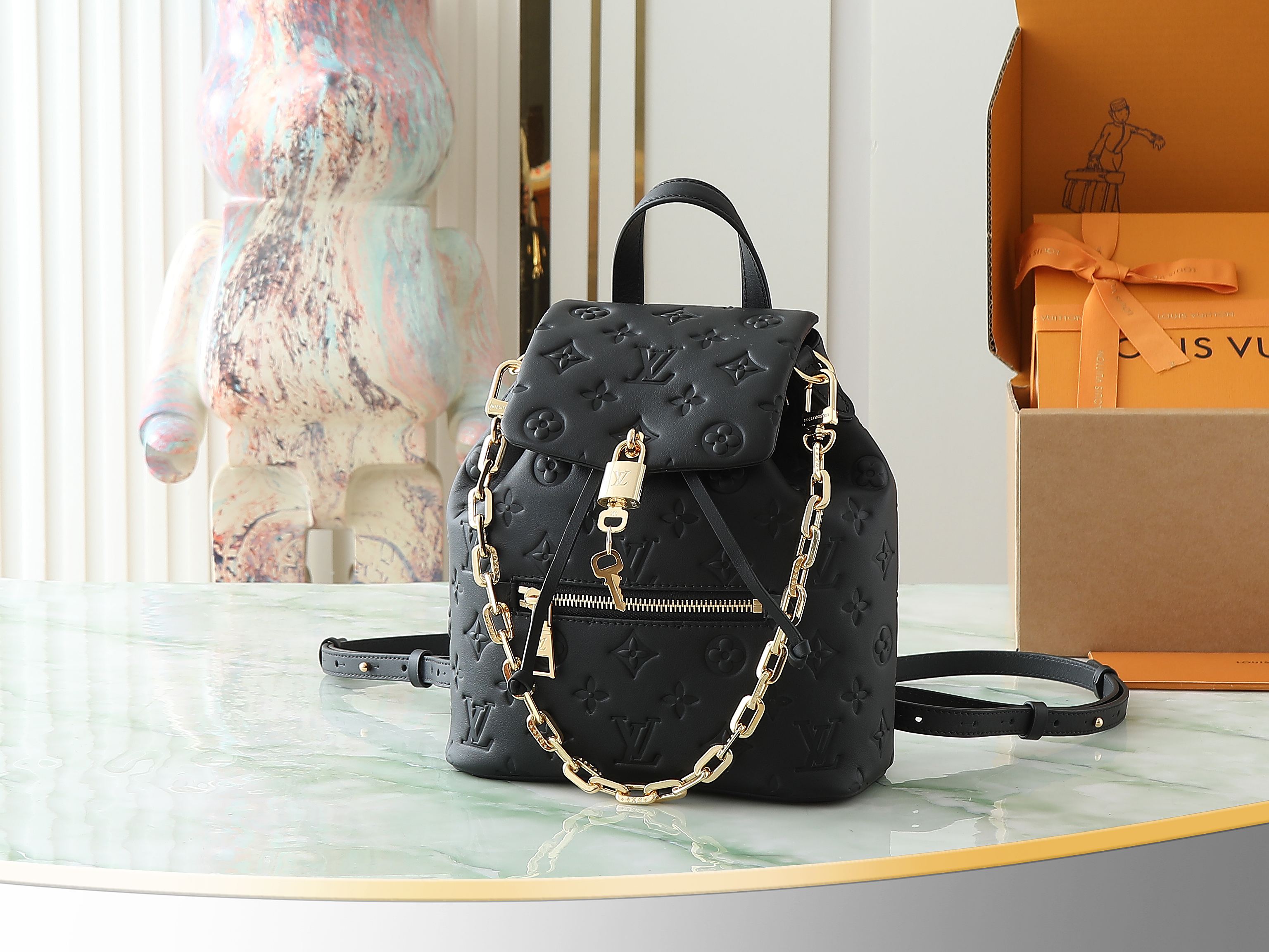 Bagsaaa LV M13357 Coussin Backpack PM Black - 26cm