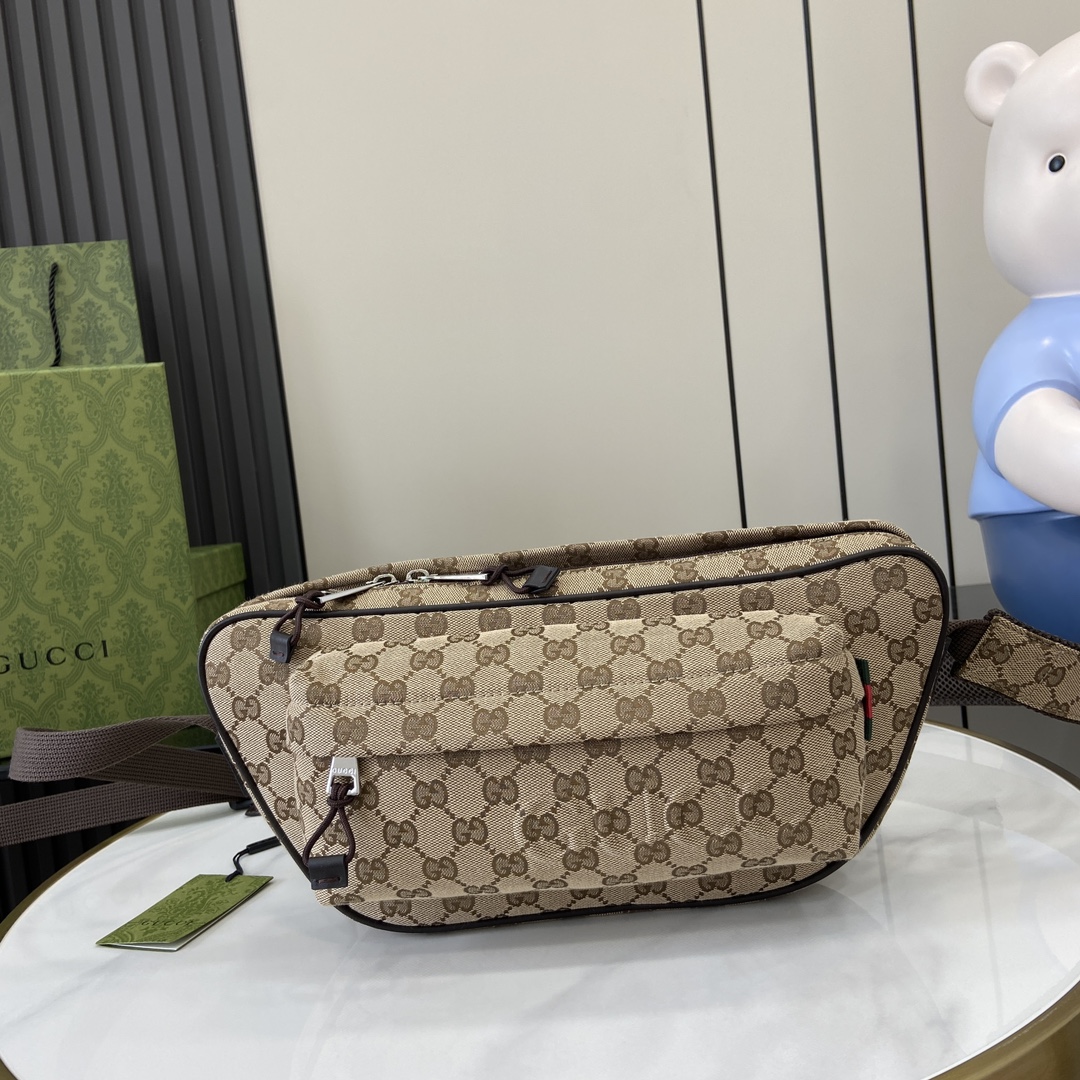 Bagsaaa Gvc*1 GG canvas large slingbag 802096 beige - 34cm