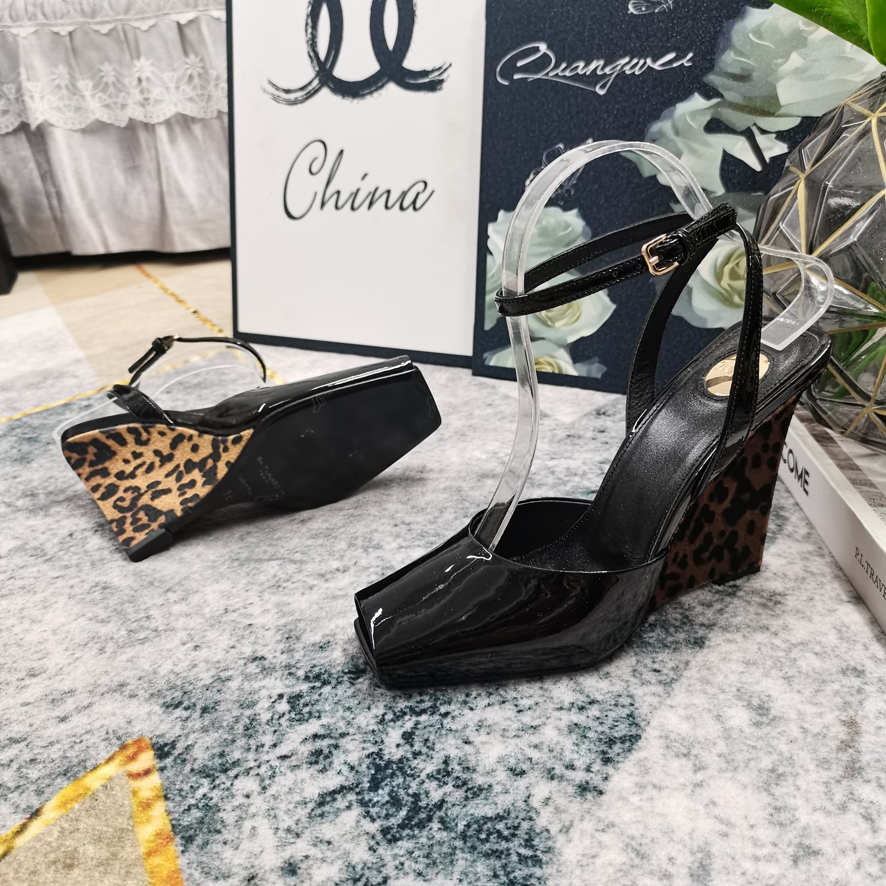 Bagsaaa Y51 Sa1nt Lau*nt Scandale wedge sandals 11cm
