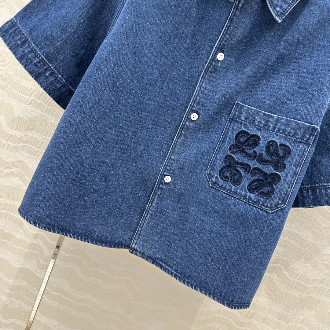 Bagsaaa L0ew* Short sleeve shirt in denim