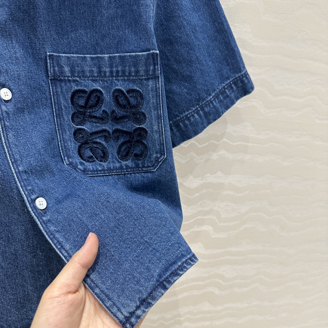 Bagsaaa L0ew* Short sleeve shirt in denim