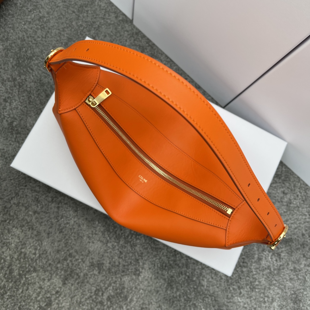 Bagsaaa Ce1i*e Women Medium Romy in S*pple Calfskin Orange - 34cm