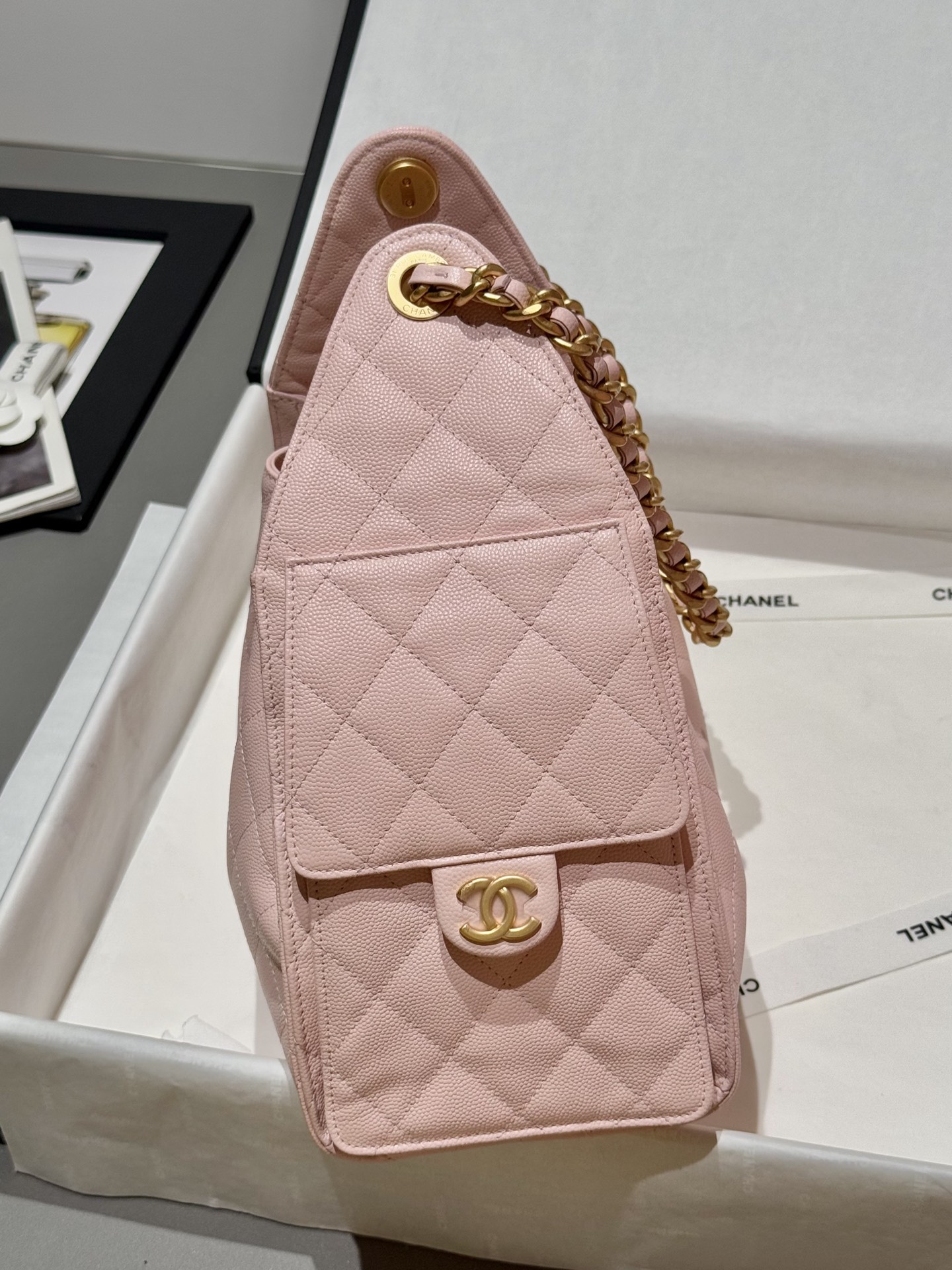 Bagsaaa Ch**el 25 Small Handbag AS5293 pink - 30cm