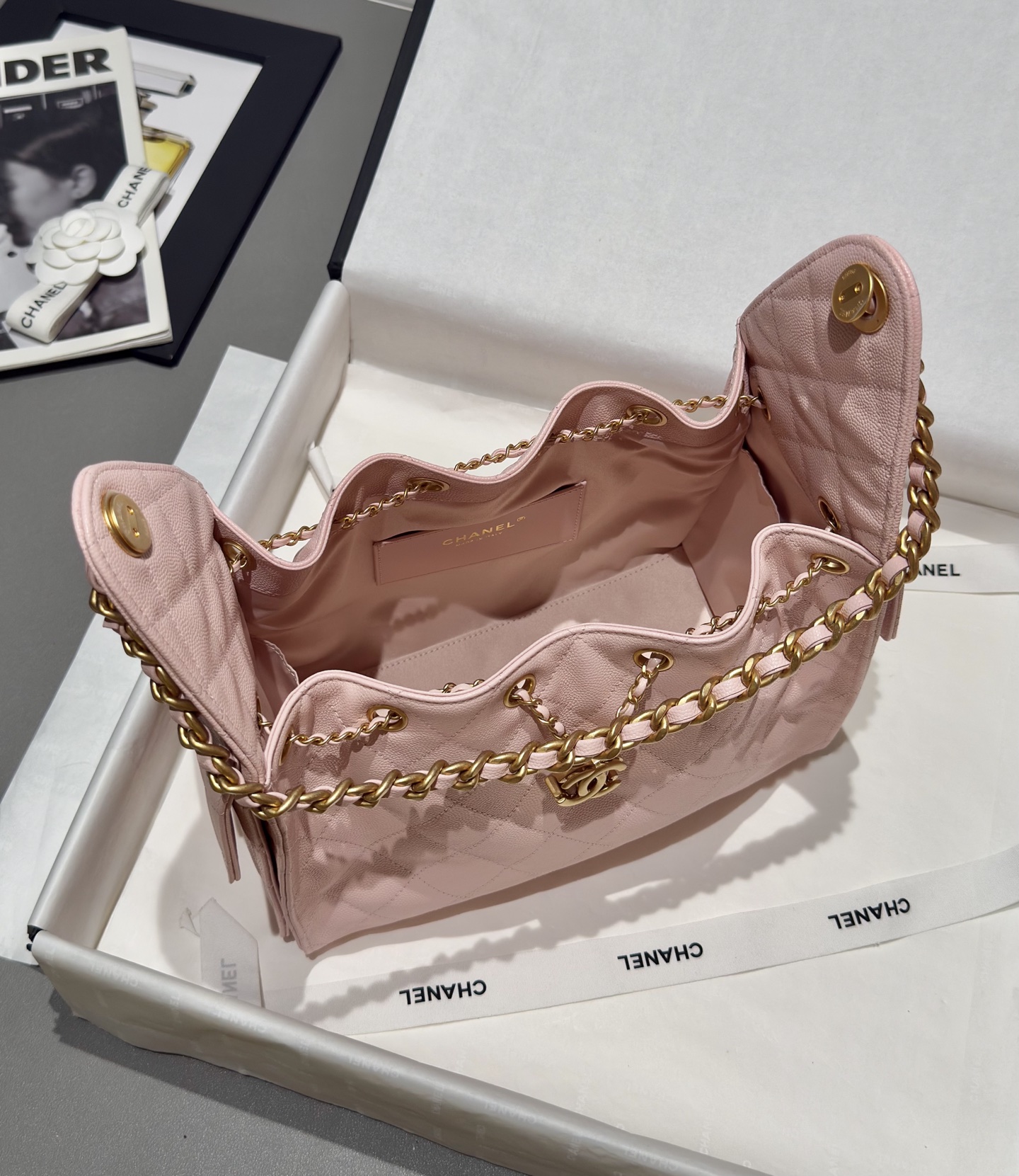 Bagsaaa Ch**el 25 Small Handbag AS5293 pink - 30cm