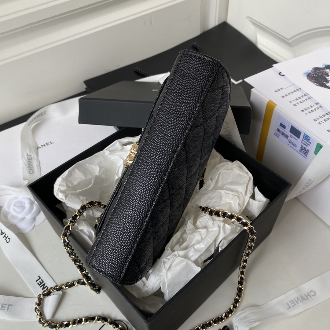 Bagsaaa Ch**el Phone Holder with Chain AP3238 Black - 18cm