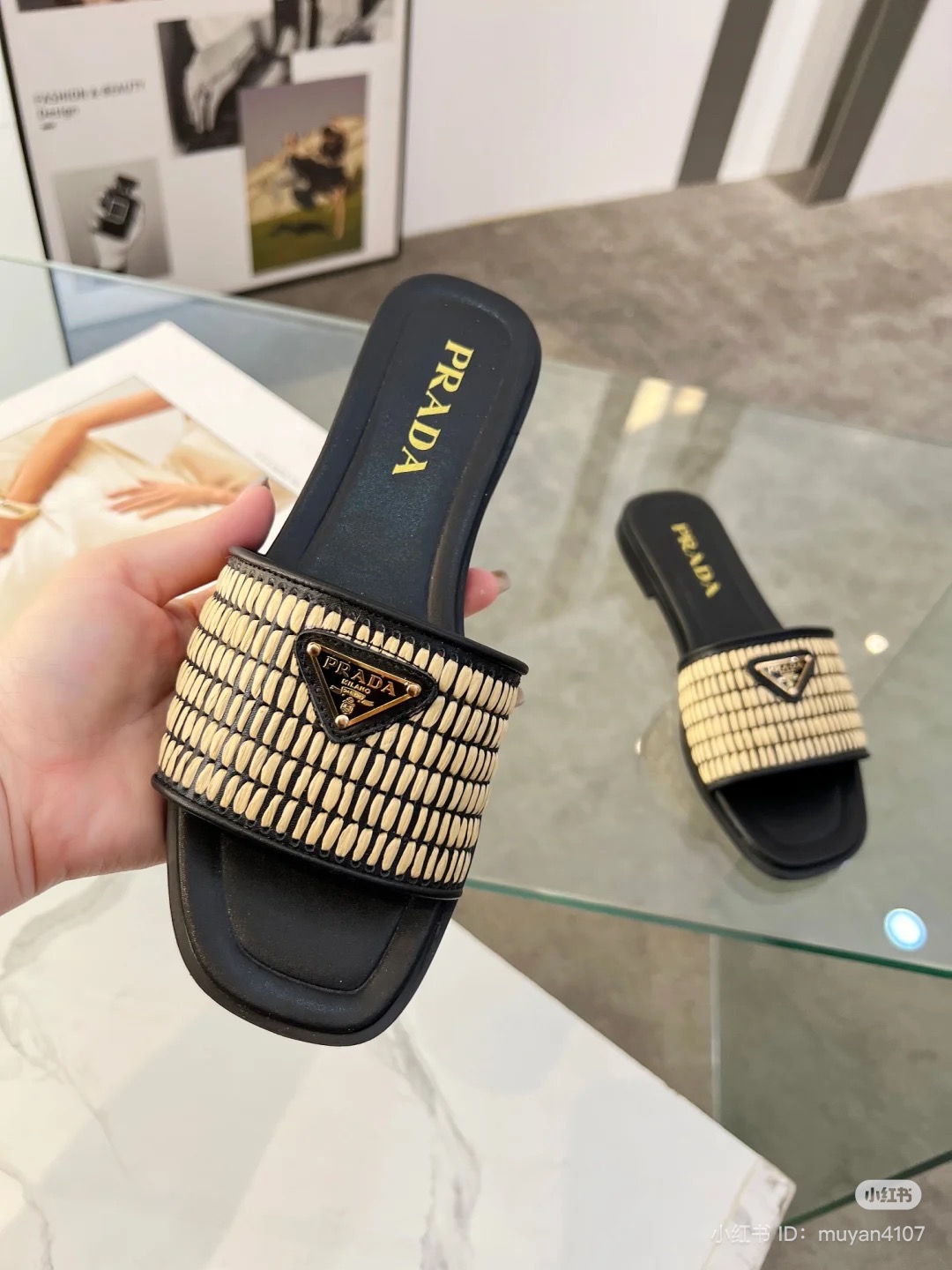 Bagsaaa Pra*a Summer Slippers Black