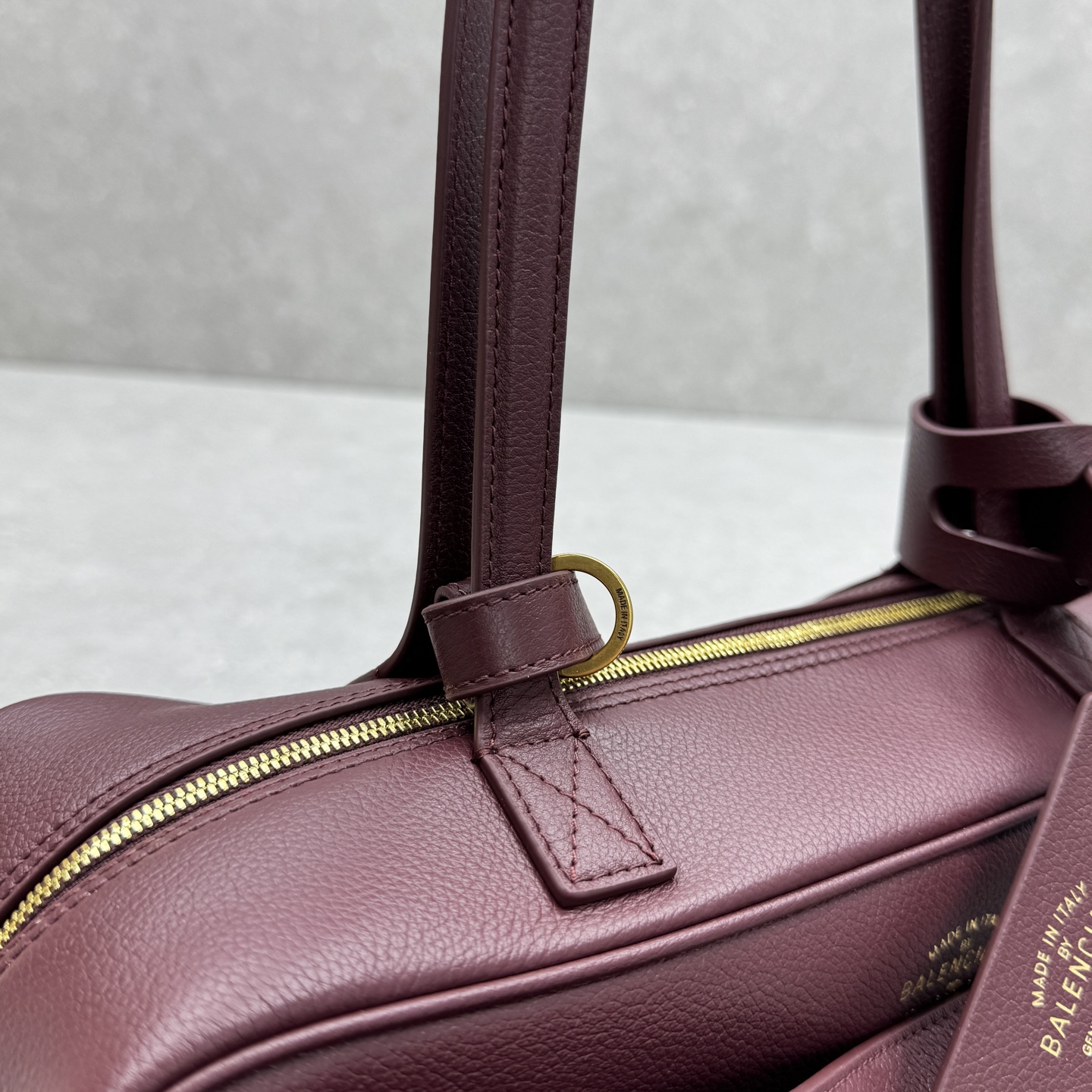 Bagsaaa Ba1en*iaga Carrie Bowling Bag Small in burgundy calfskin - 31cm