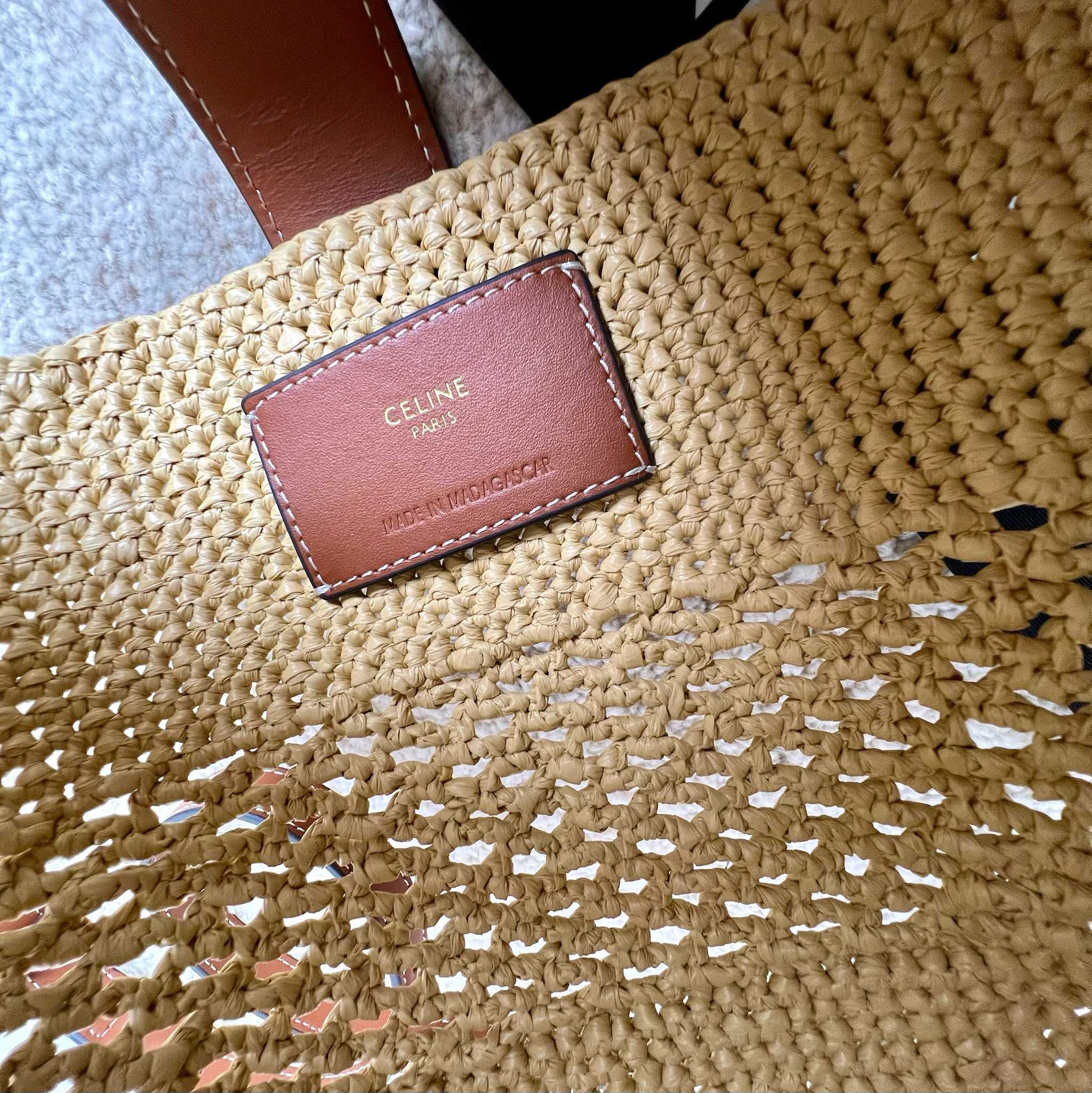 Bagsaaa Small L0vise Bucket In Raffia And Calfskin 119742 - 19cm