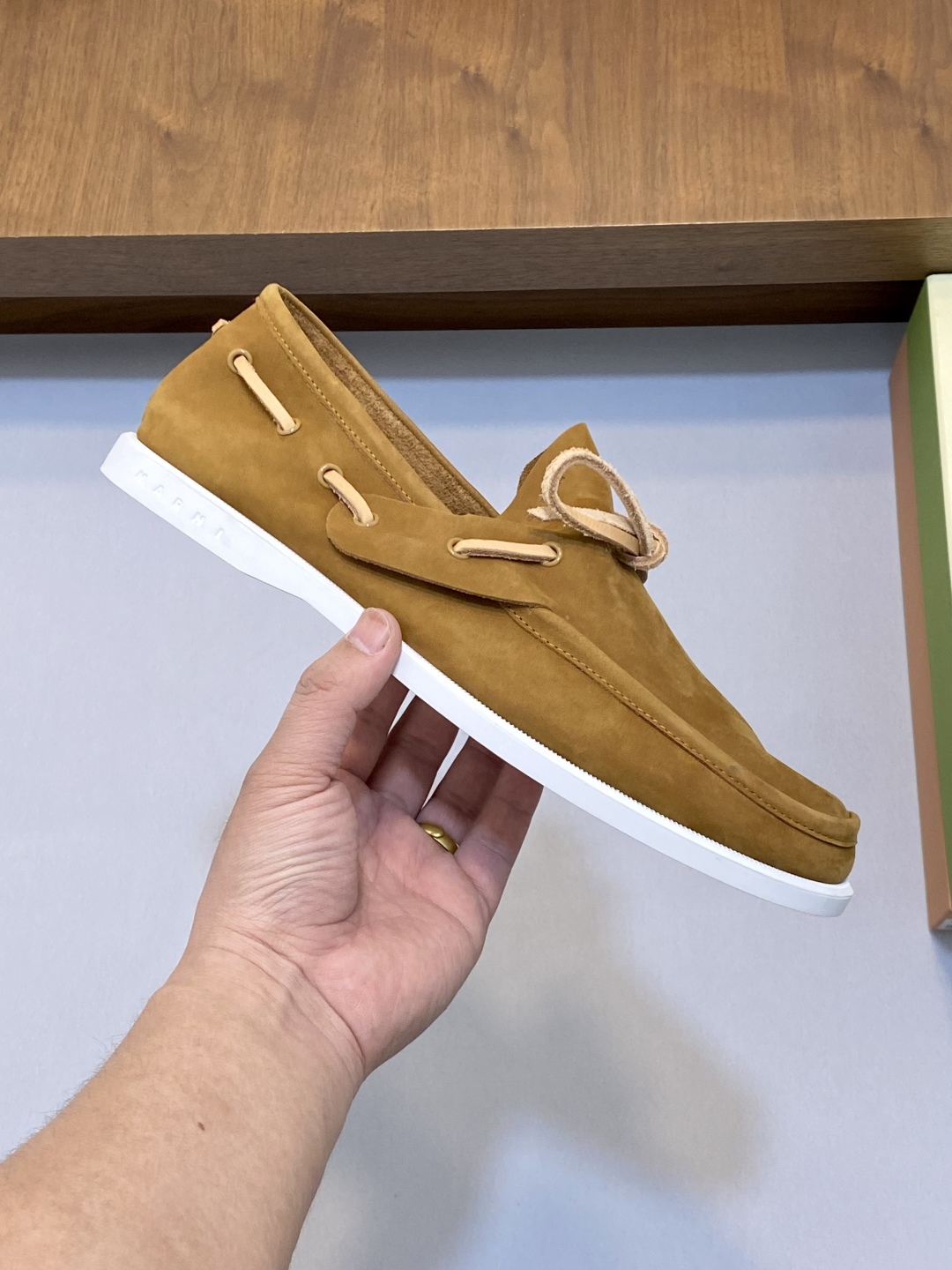 Bagsaaa Marni Brown nubuck boat loafer