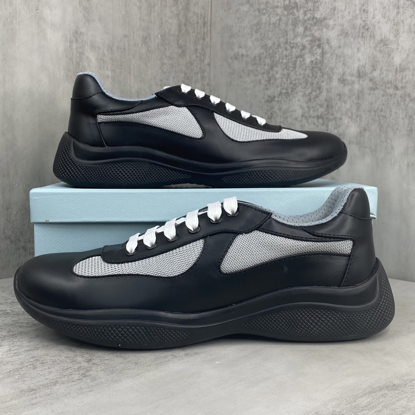 Bagsaaa Pra*a America's Cup Soft rubber and bike fabric sneakers black