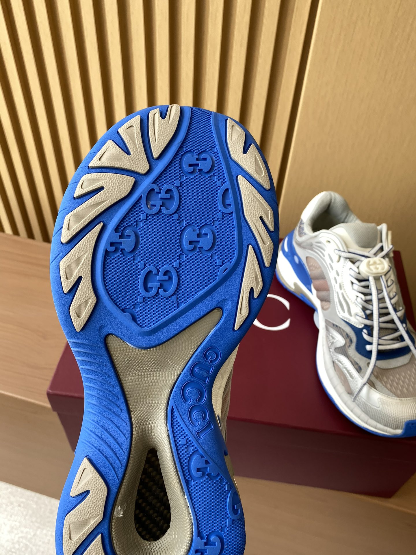 Bagsaaa Gvc*1 2.0 trainer Blue mesh and leather