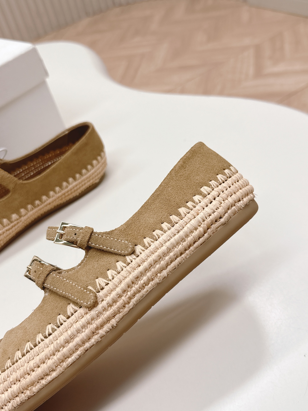 Bagsaaa Pra*a Suede ballerinas beige
