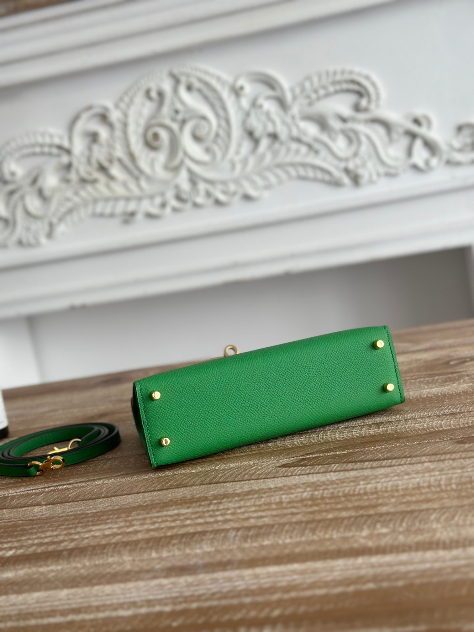 Bagsaaa H**me5 Mini Kelly Green epsom & Gold hardware - 19cm
