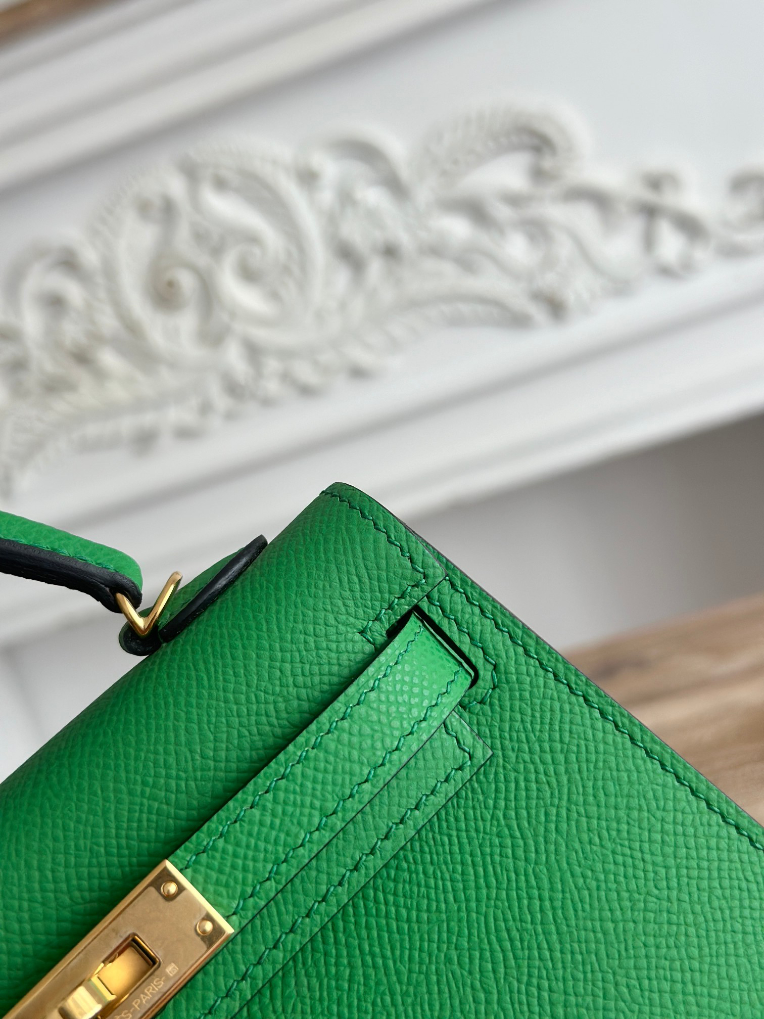 Bagsaaa H**me5 Mini Kelly Green epsom & Gold hardware - 19cm