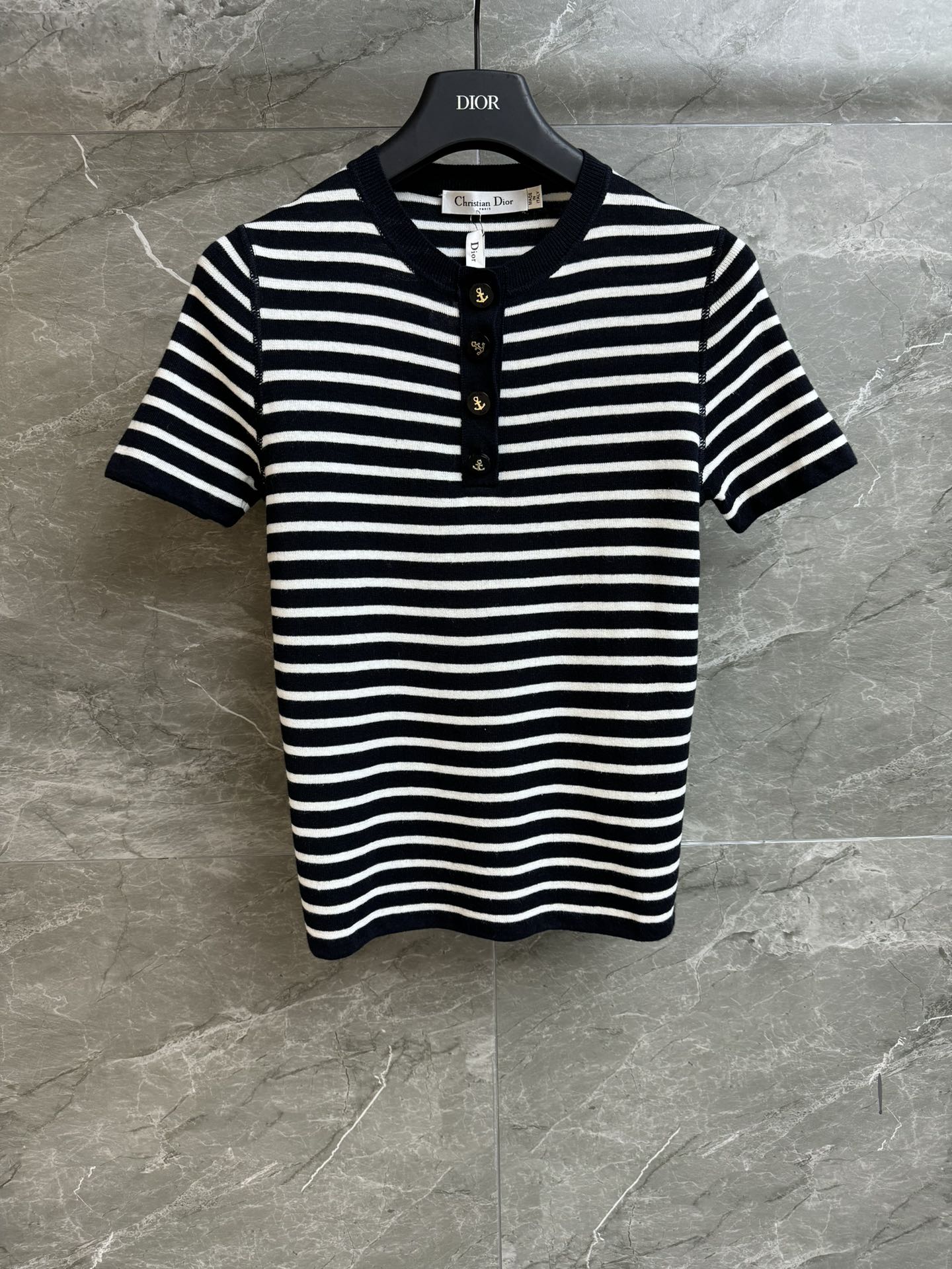 Bagsaaa D10r Black and White Stripe Tee