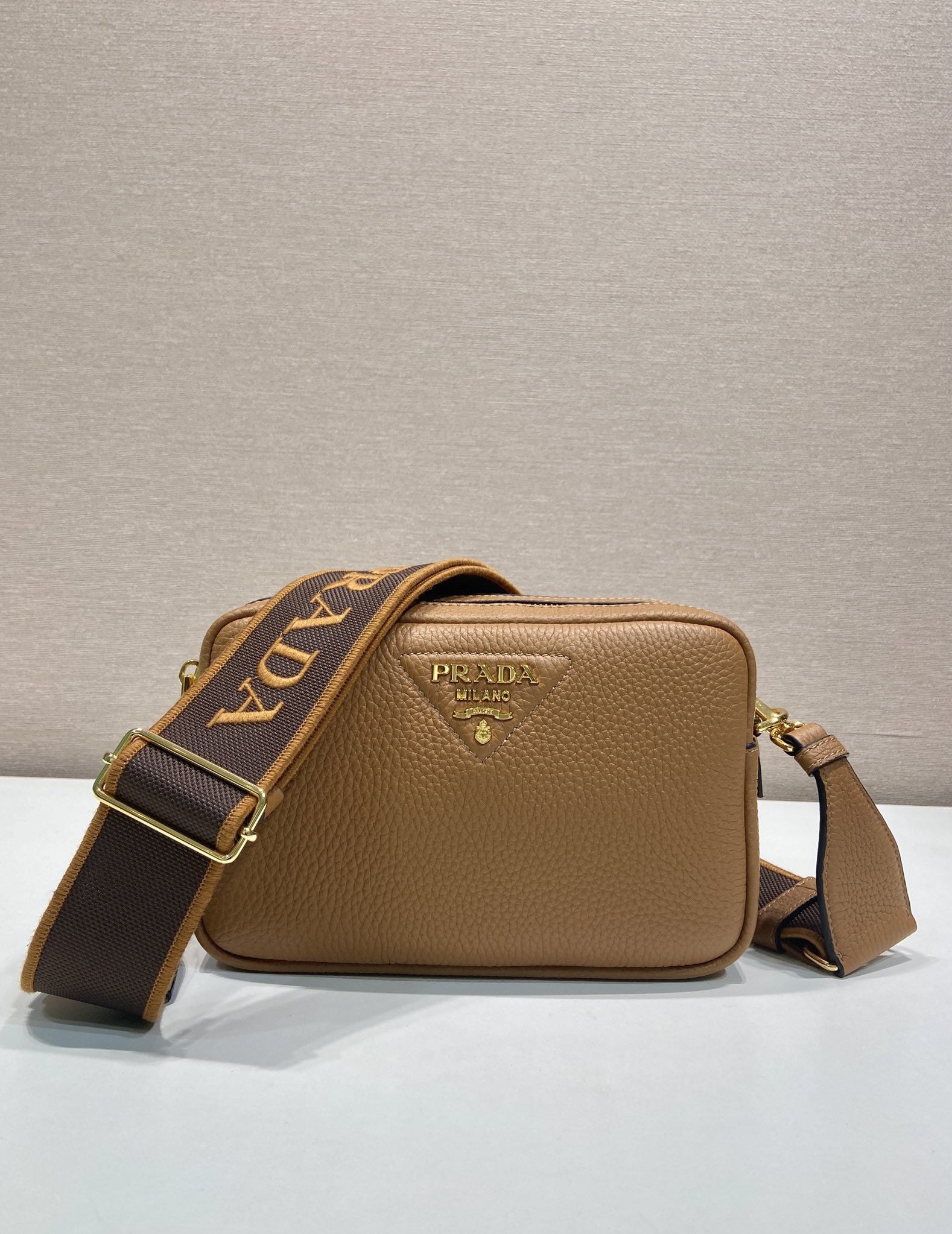 Bagsaaa Pra*a Small leather shoulder bag 1BH082 brown - 22cm