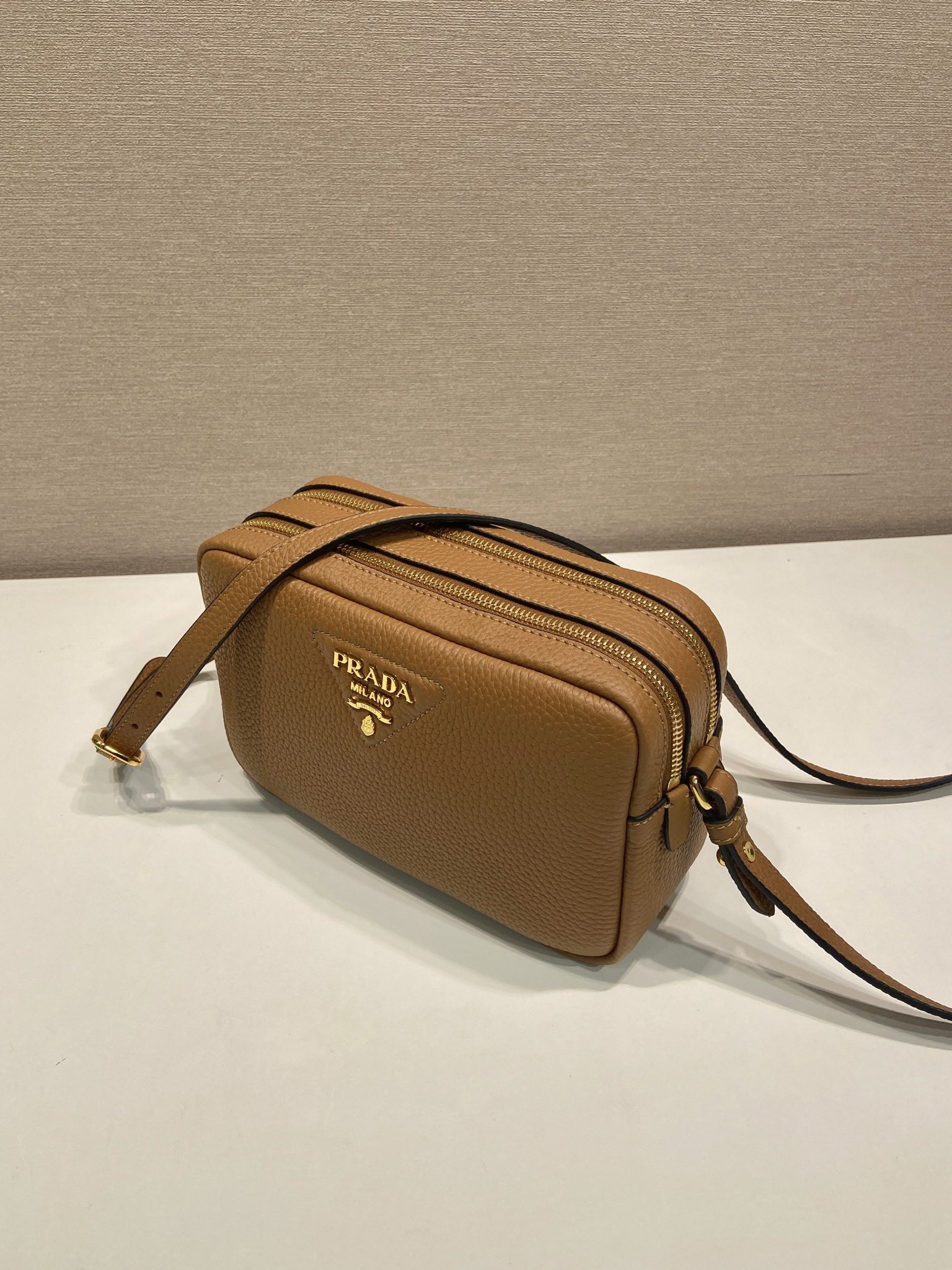 Bagsaaa Pra*a Small leather shoulder bag 1BH082 brown - 22cm
