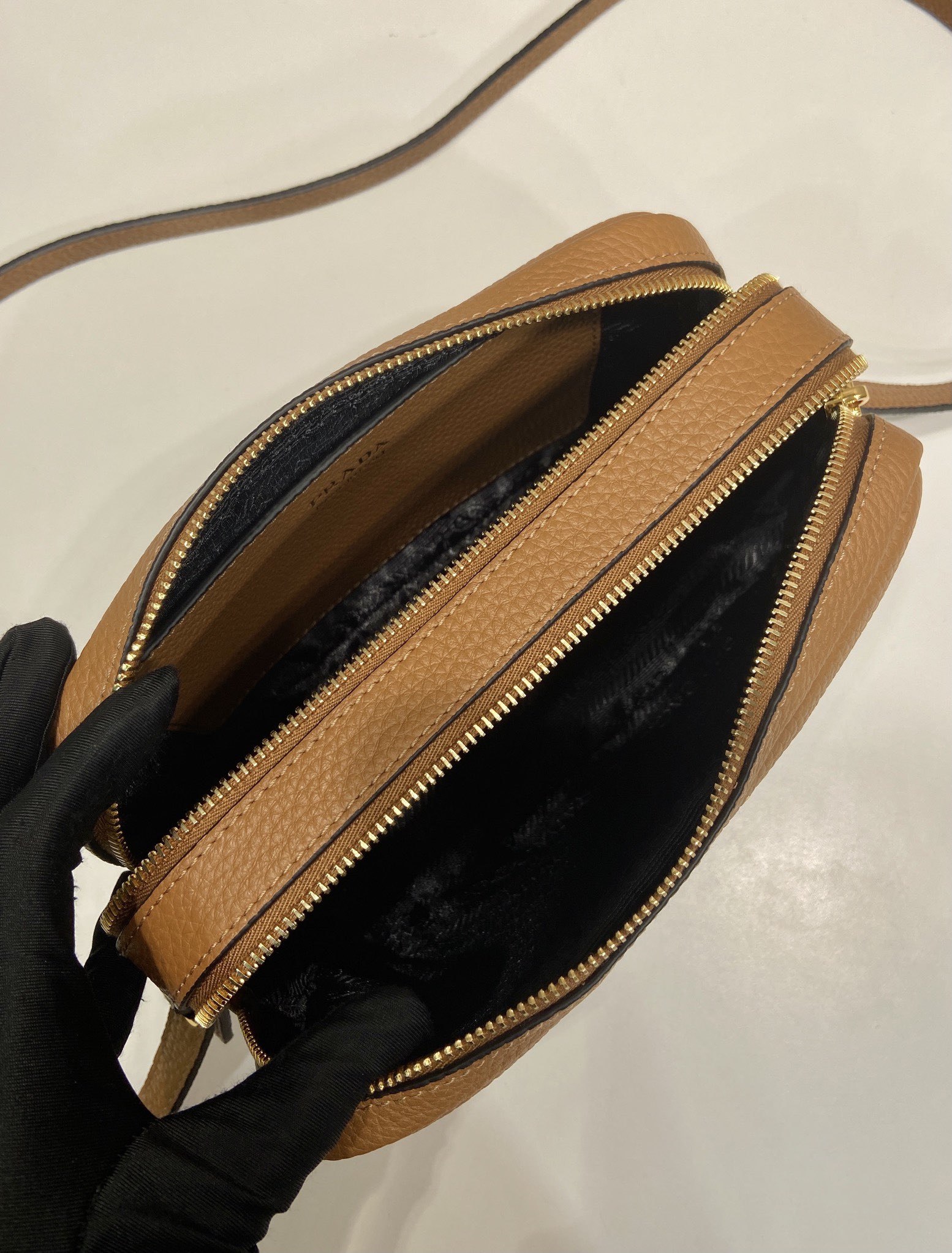 Bagsaaa Pra*a Small leather shoulder bag 1BH082 brown - 22cm