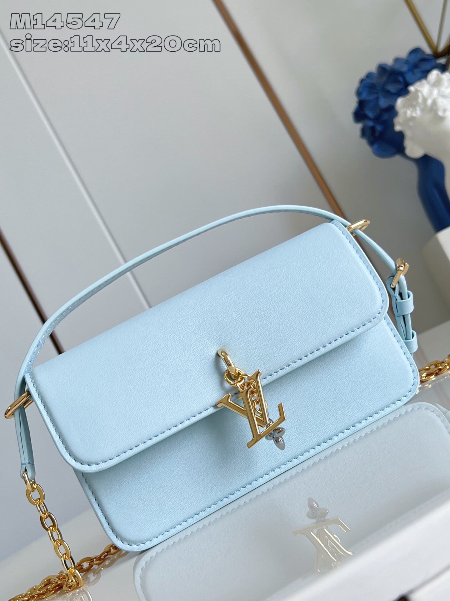 Bagsaaa LV M14547 Wallet On Chain LV Bloom Blue - 20cm