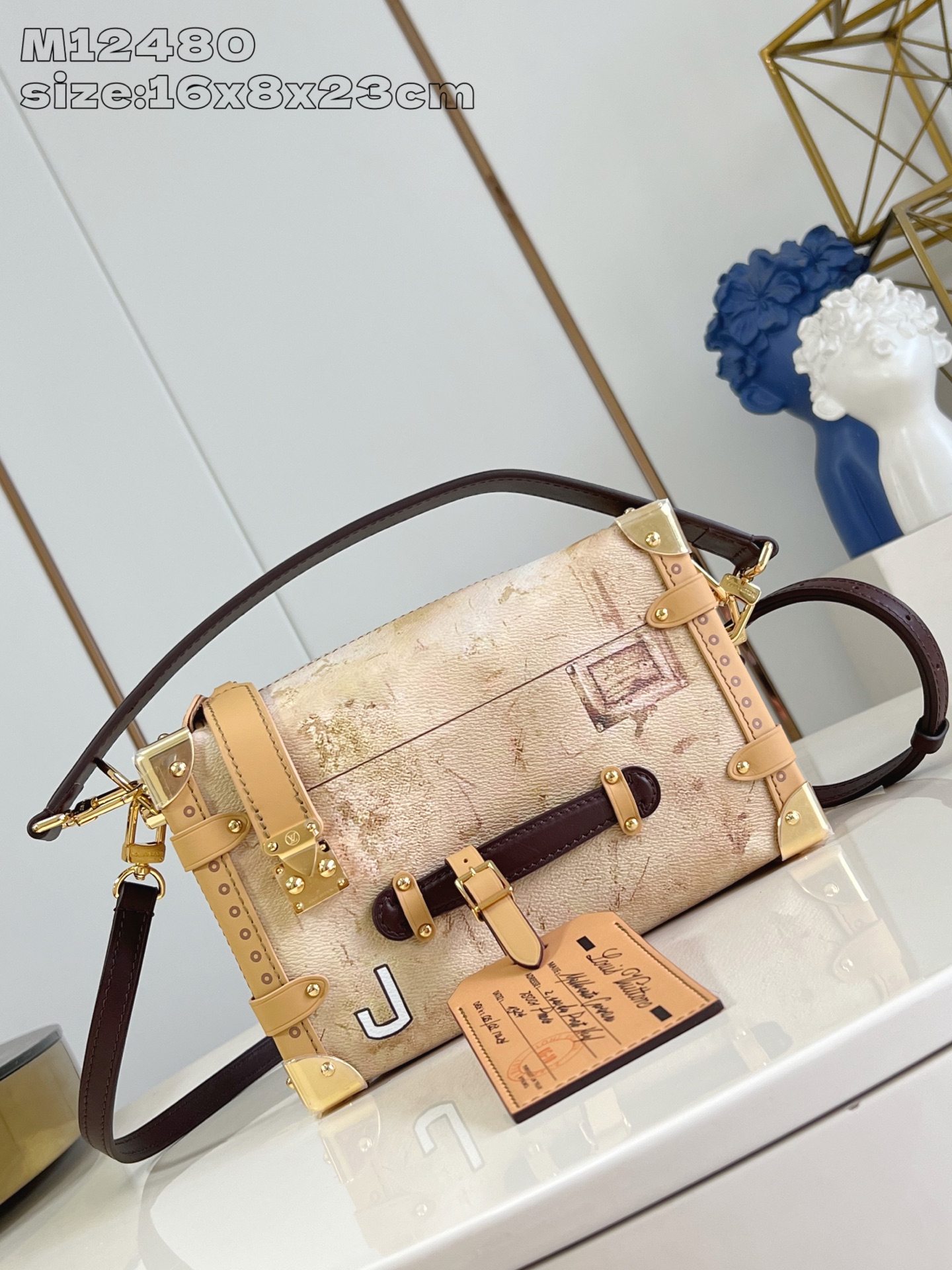 Bagsaaa LV M12480 Side Trunk MM Beige - 23.5cm