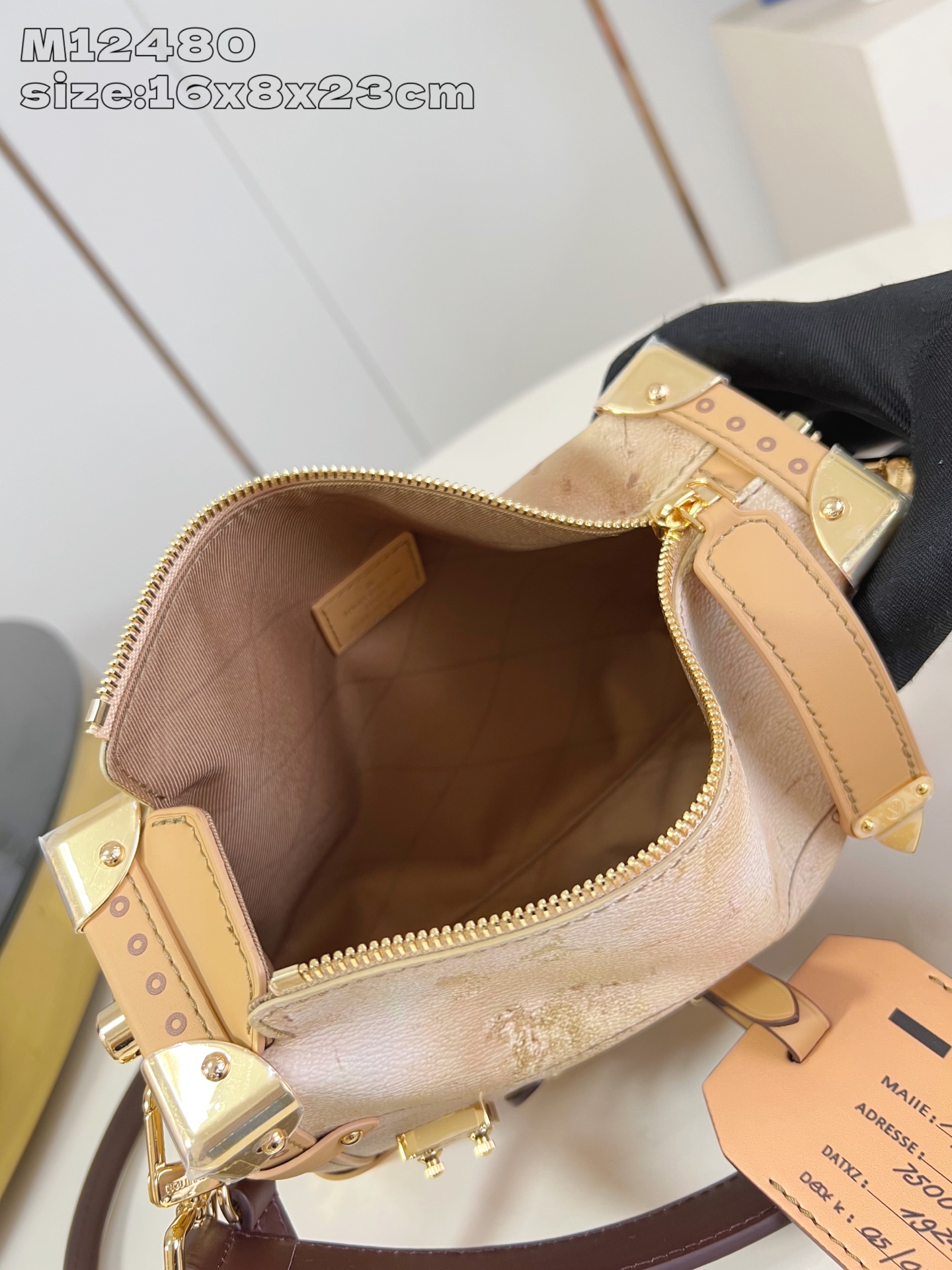 Bagsaaa LV M12480 Side Trunk MM Beige - 23.5cm