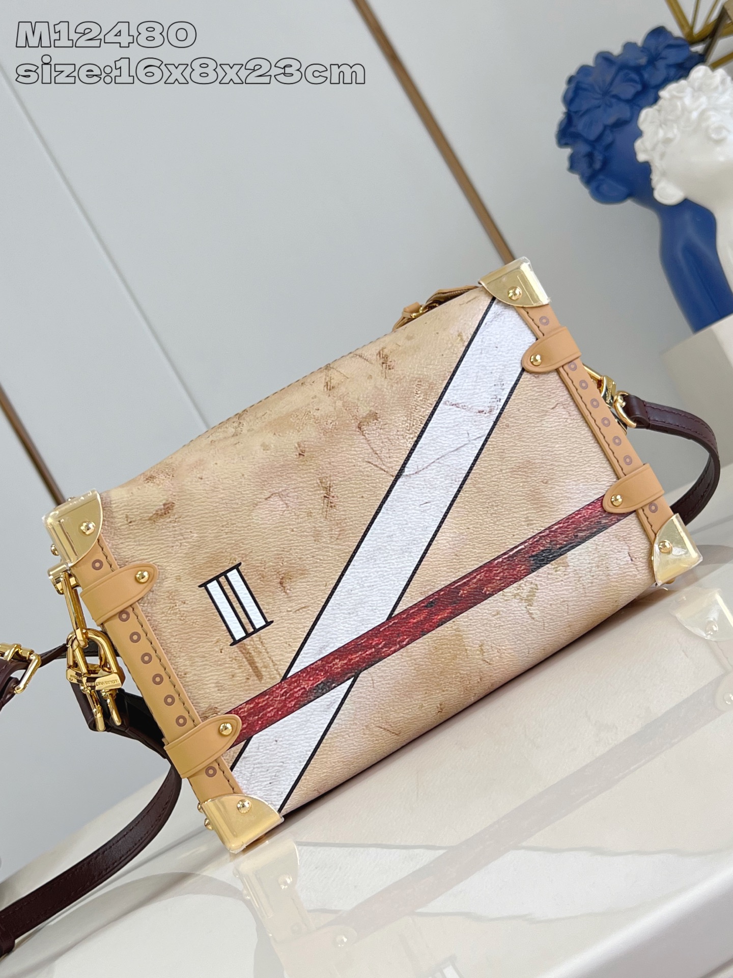 Bagsaaa LV M12480 Side Trunk MM Beige - 23.5cm