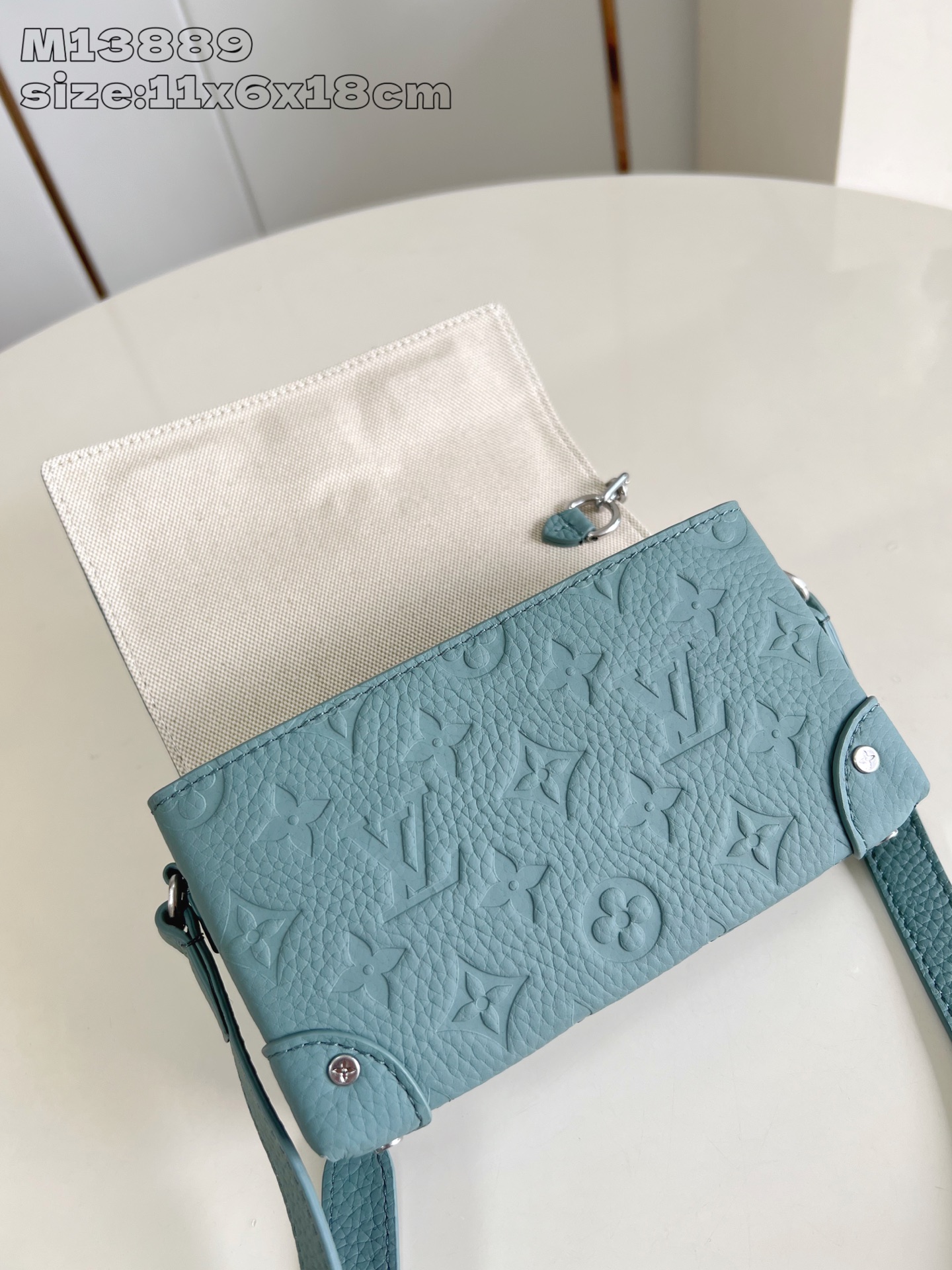 Bagsaaa LV M13889 Steamer Wearable Wallet Misty Lake Green - 18cm