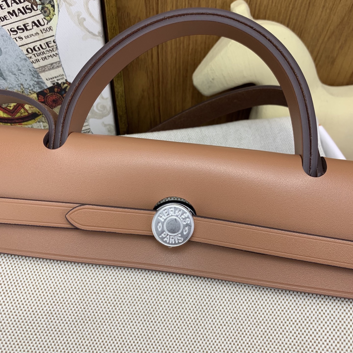 Bagsaaa H**me5 Herbag Beige & Brown - 31cm