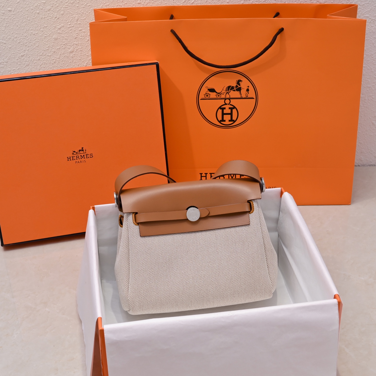 Bagsaa H**me5 Mini Herbag Beige & Brown - 20cm