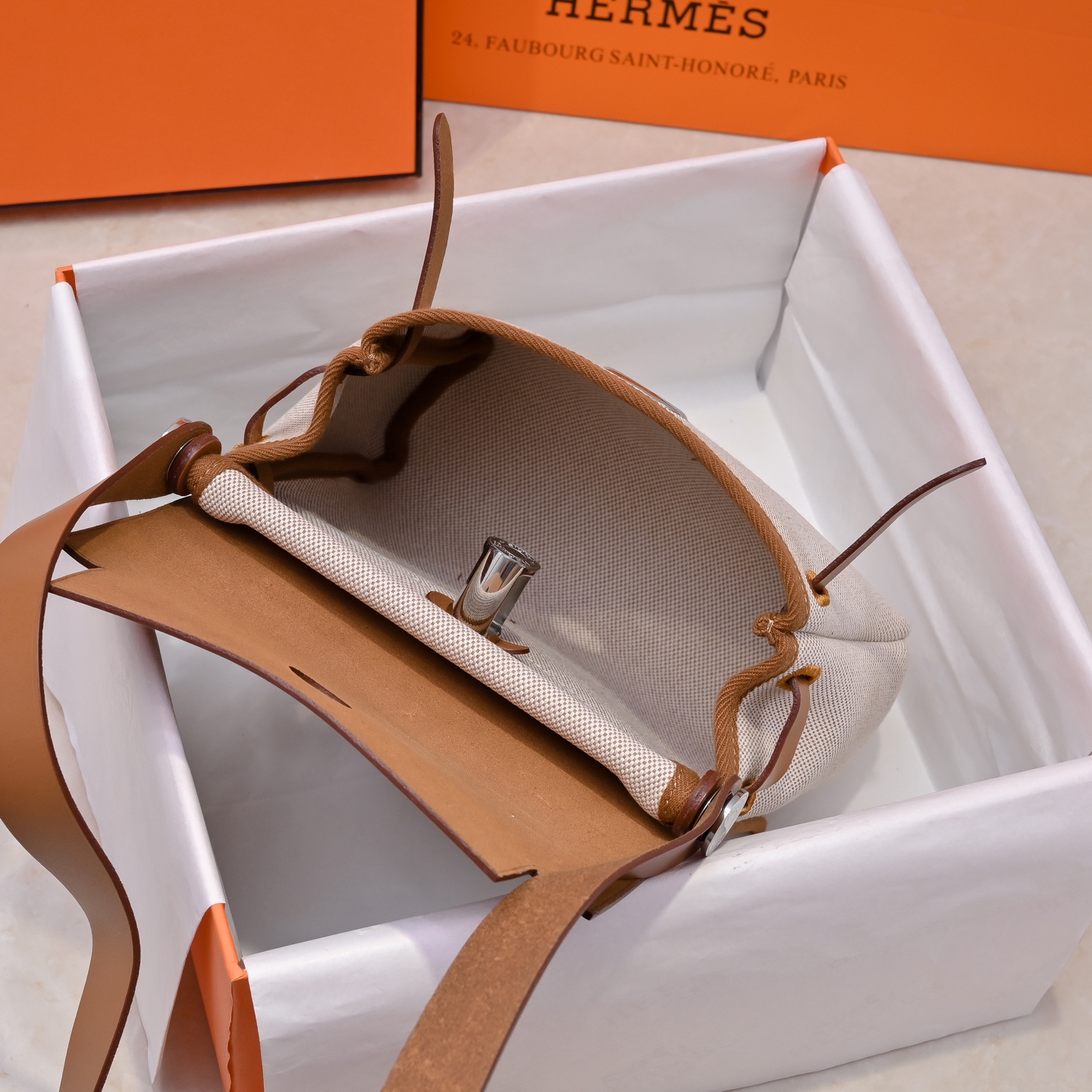 Bagsaa H**me5 Mini Herbag Beige & Brown - 20cm