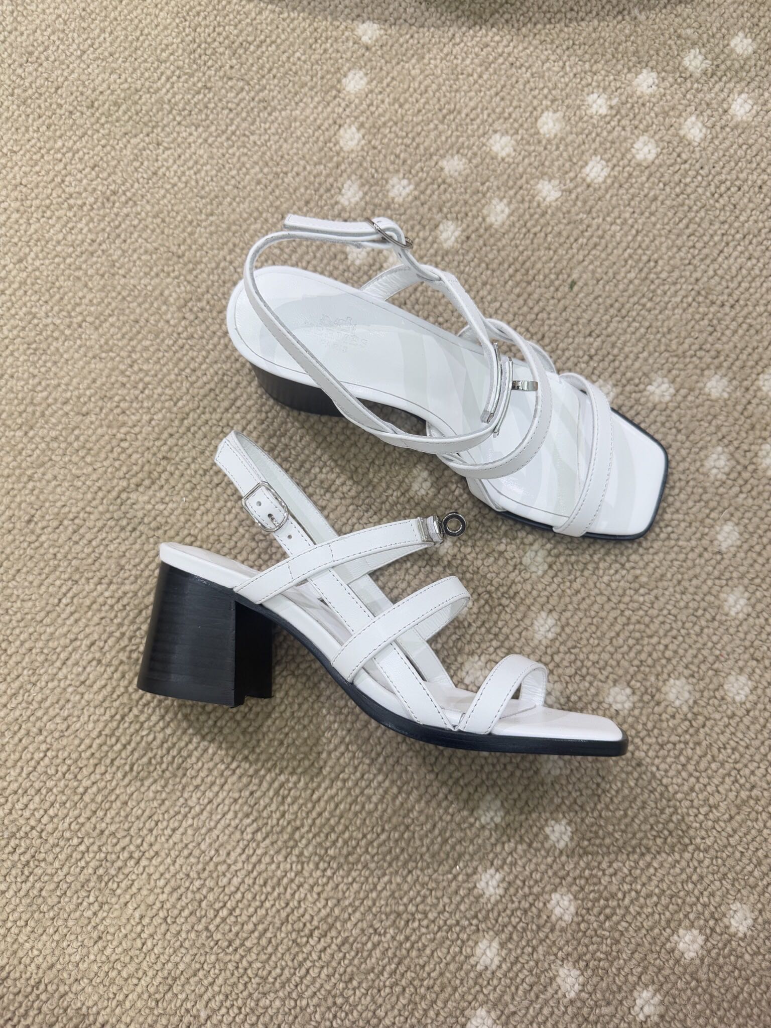 Bagsaaa H**me5 Eve 60 sandals white - 6cm