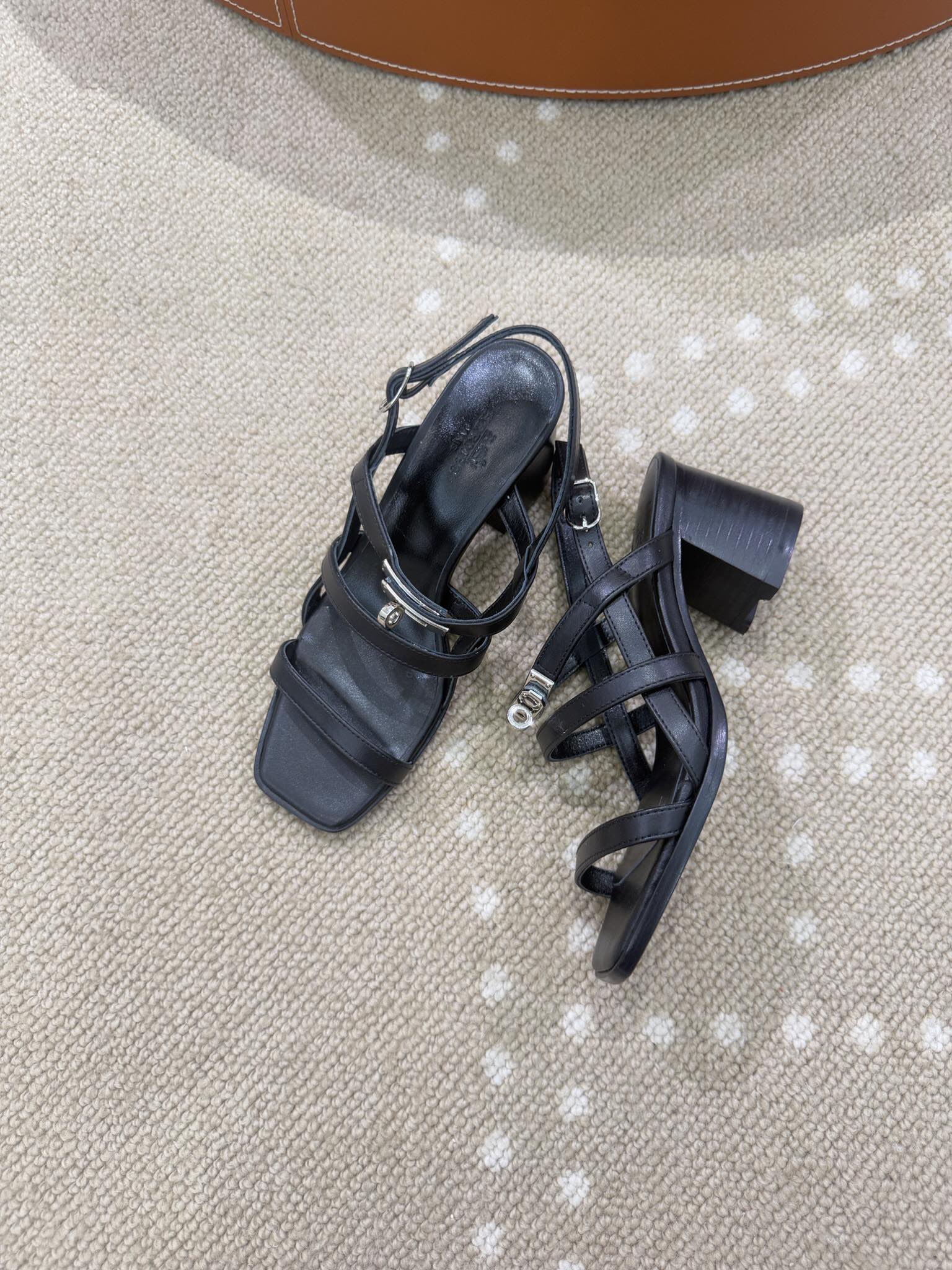 Bagsaaa H**me5 Eve 60 sandals black - 6cm