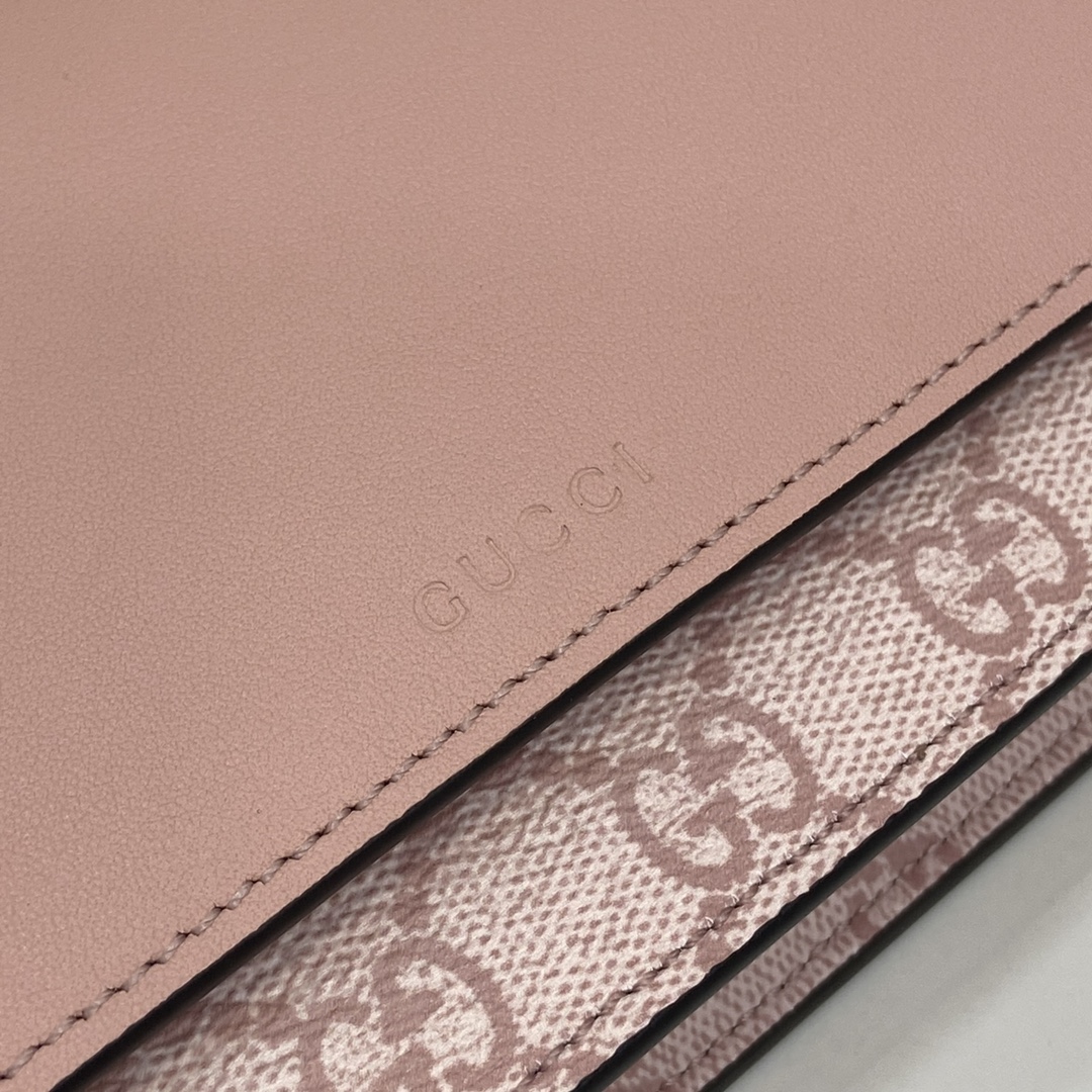 Bagsaaa Gvc*1 GG Emblem wallet on chain 826720 light pink - 20cm