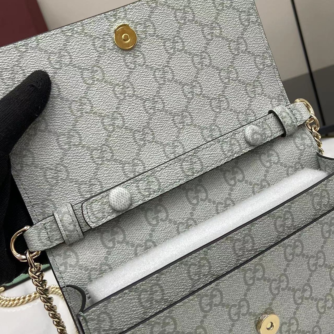 Bagsaaa Gvc*1 GG Emblem wallet on chain 826720 light green - 20cm