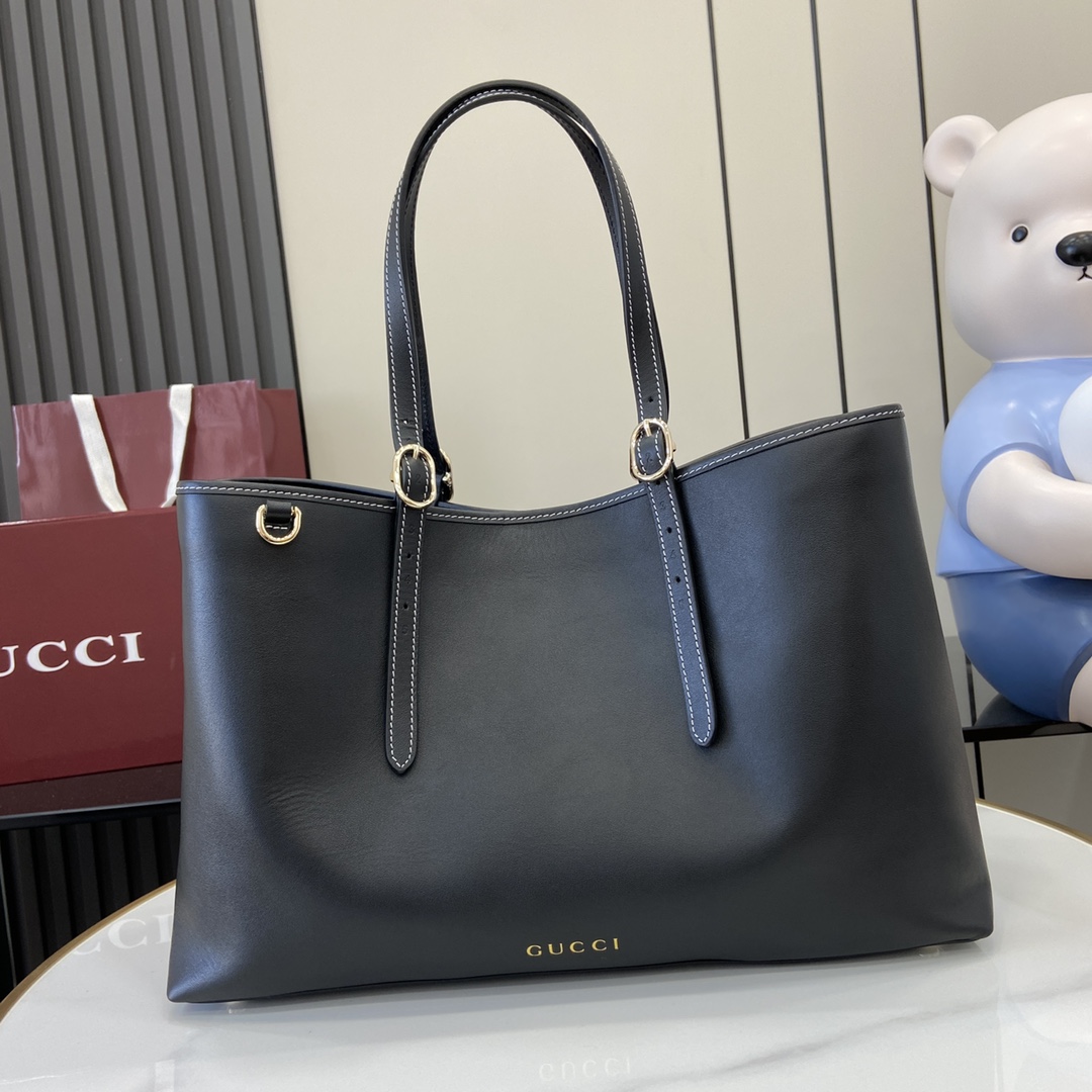 Bagsaaa Gvc*1 GG Emblem Medium Tote Bag 815213 black - 38 x 25 x 15 cm