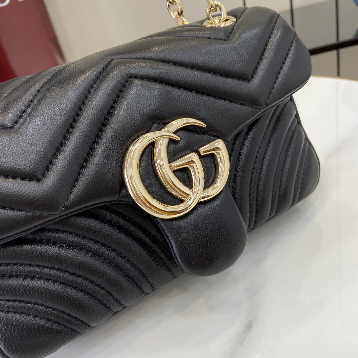 Bagsaaa Gvc*1 GG Marmont small shoulder bag 837280 black - 22cm