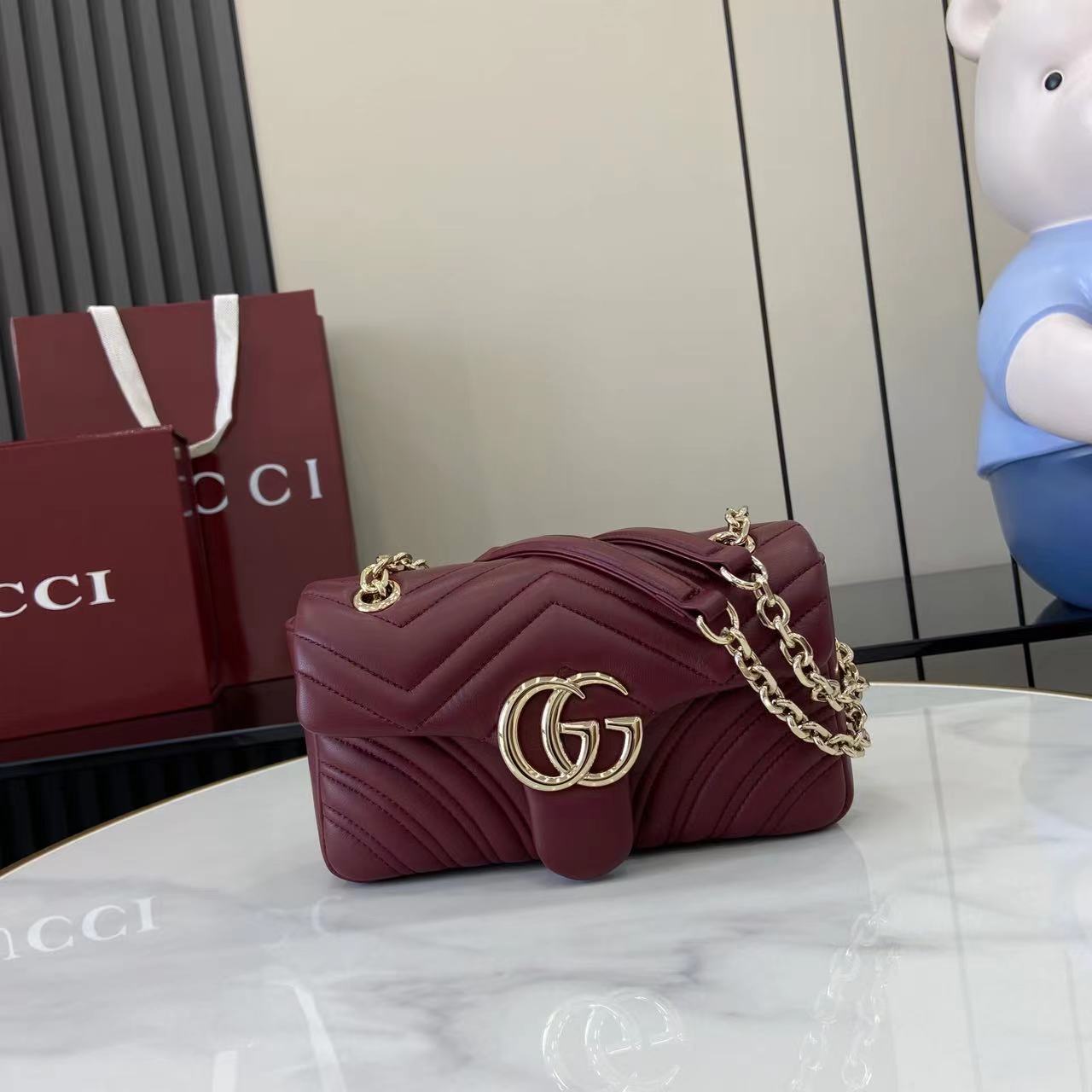 Bagsaaa Gvc*1 GG Marmont small shoulder bag 837280 red - 22cm