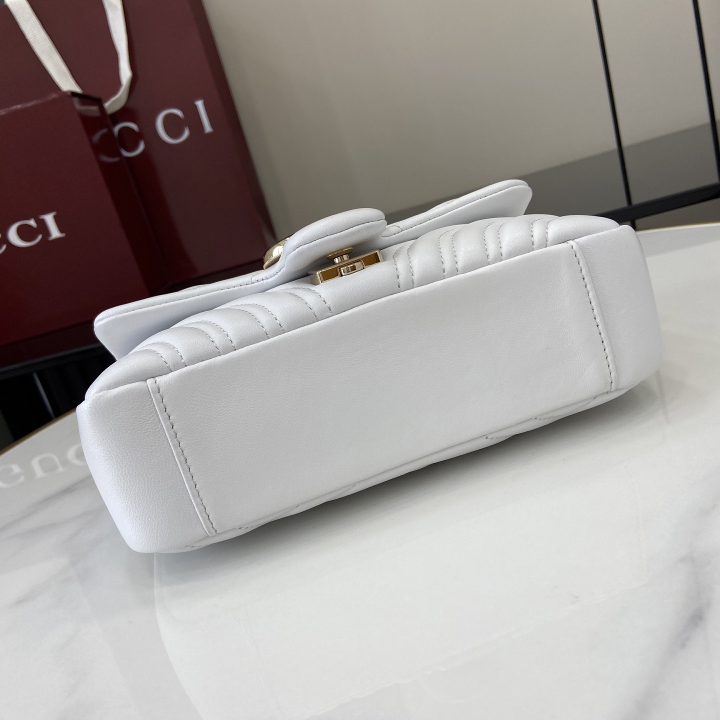 Bagsaaa Gvc*1 GG Marmont small shoulder bag 837280 white - 22cm