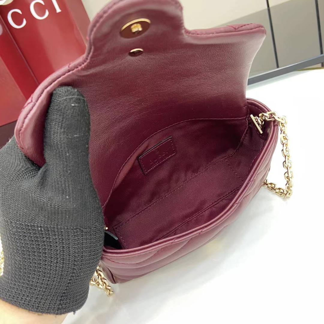 Bagsaaa Gvc*1 GG Marmont mini shoulder bag 841290 red - 17cm