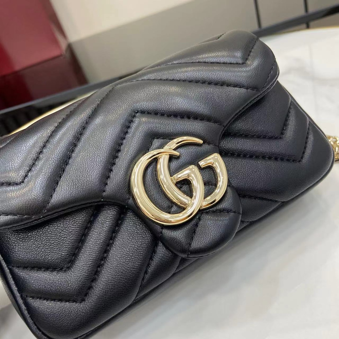 Bagsaaa Gvc*1 GG Marmont mini shoulder bag 841290 black - 17cm
