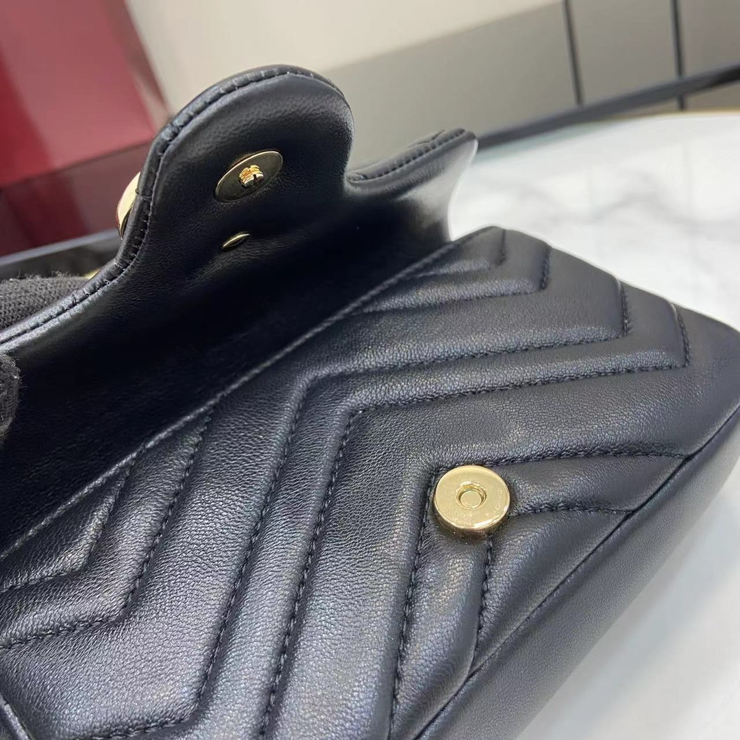 Bagsaaa Gvc*1 GG Marmont mini shoulder bag 841290 black - 17cm