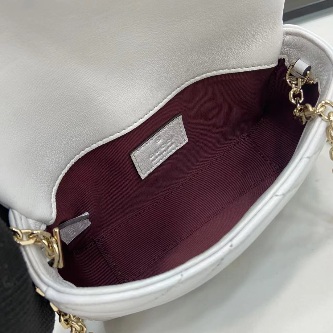Bagsaaa Gvc*1 GG Marmont mini shoulder bag 841290 white - 17cm