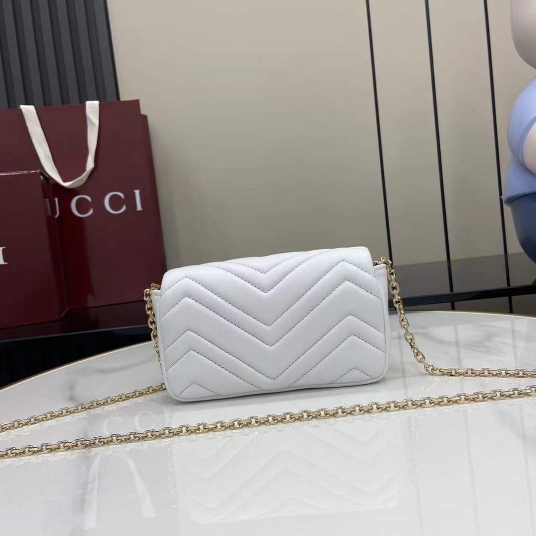 Bagsaaa Gvc*1 GG Marmont mini shoulder bag 841290 white - 17cm