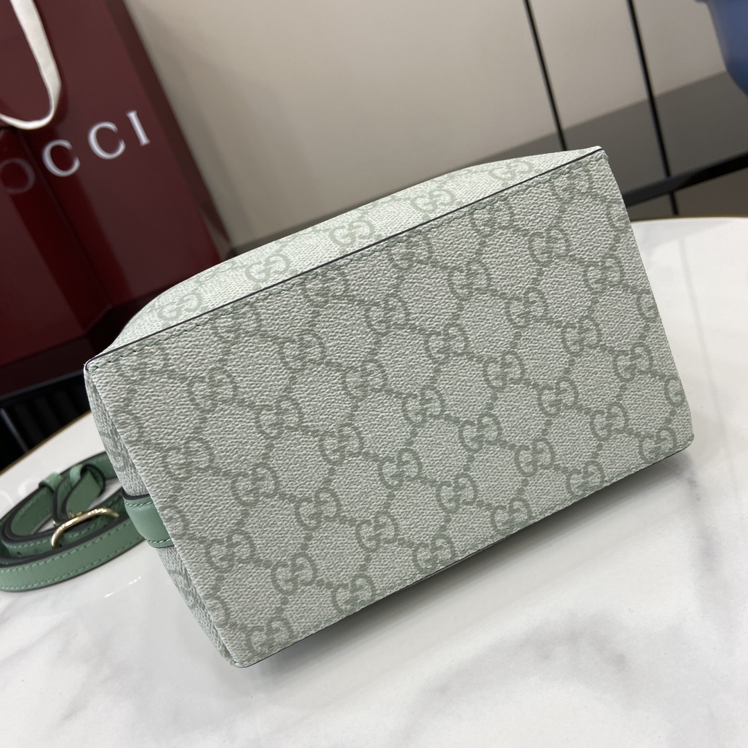 Bagsaaa Gvc*1 GG Emblem Mini Bucket Bag 815118 light green - 19x18x11 cm