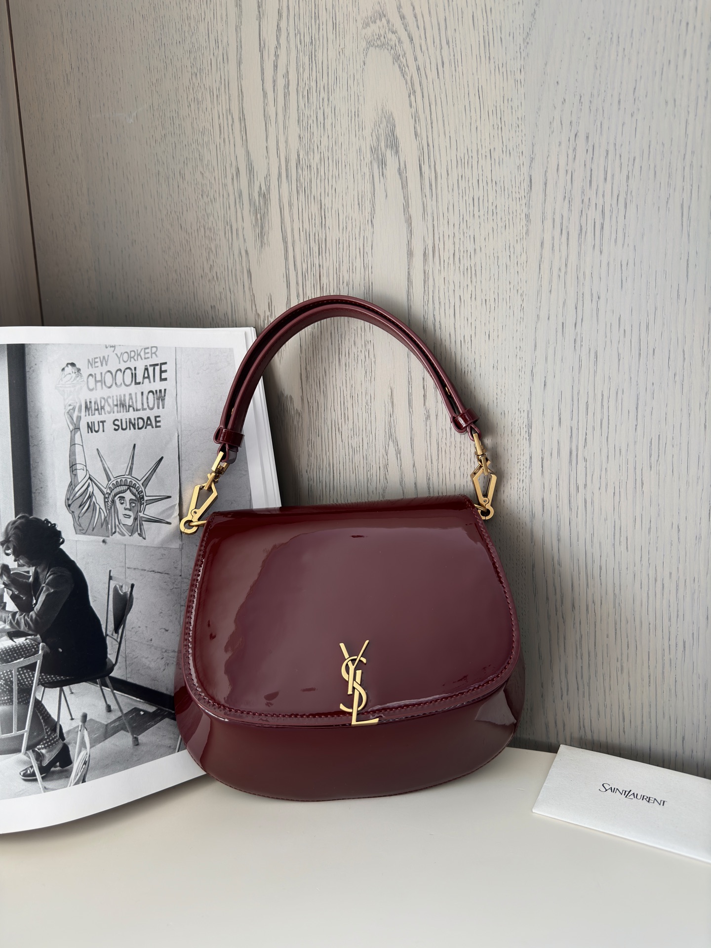 Bagsaaa Y51 voltaire top handle bag 800846 red patent - 21cm