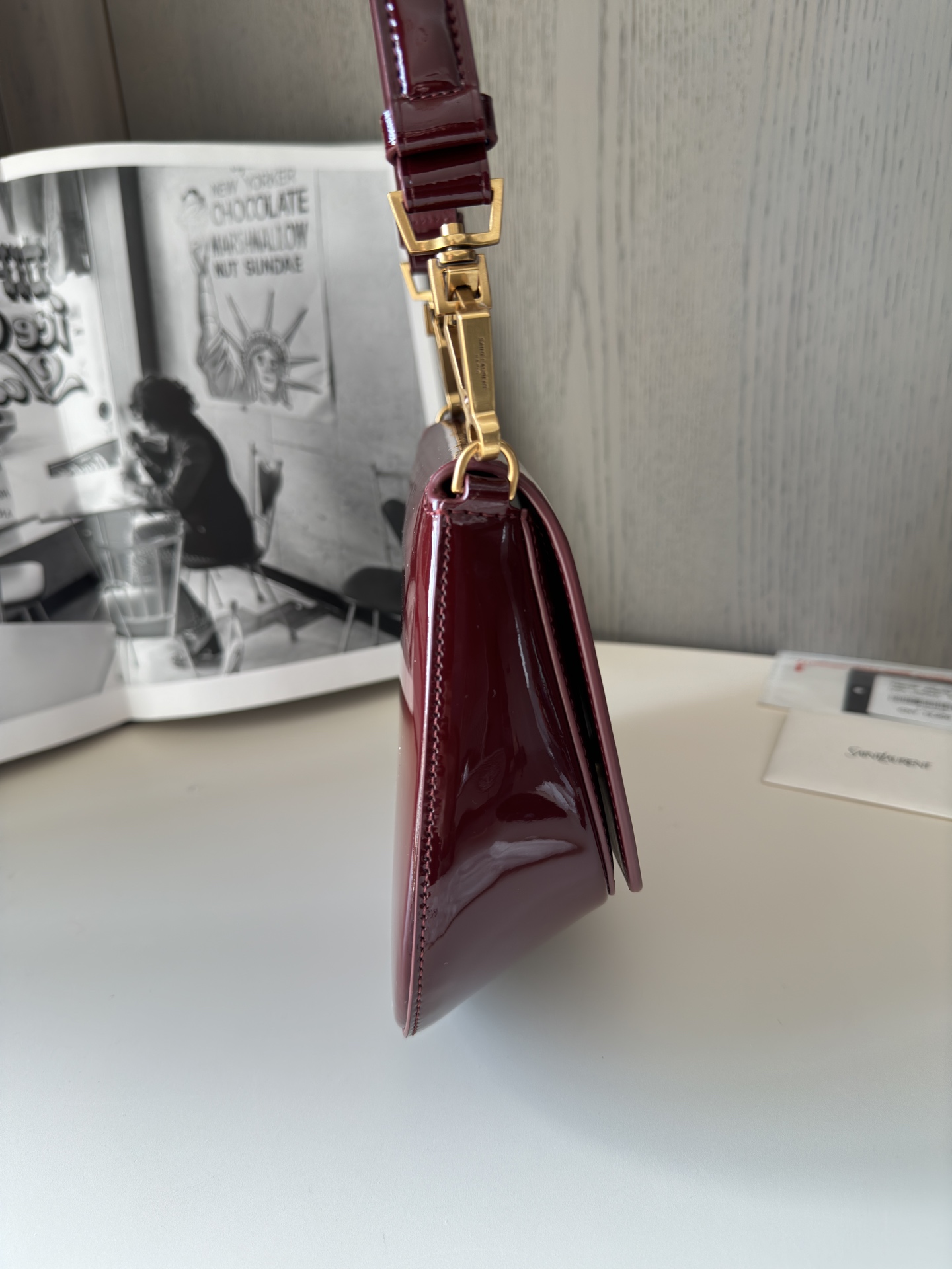 Bagsaaa Y51 voltaire top handle bag 800846 red patent - 21cm