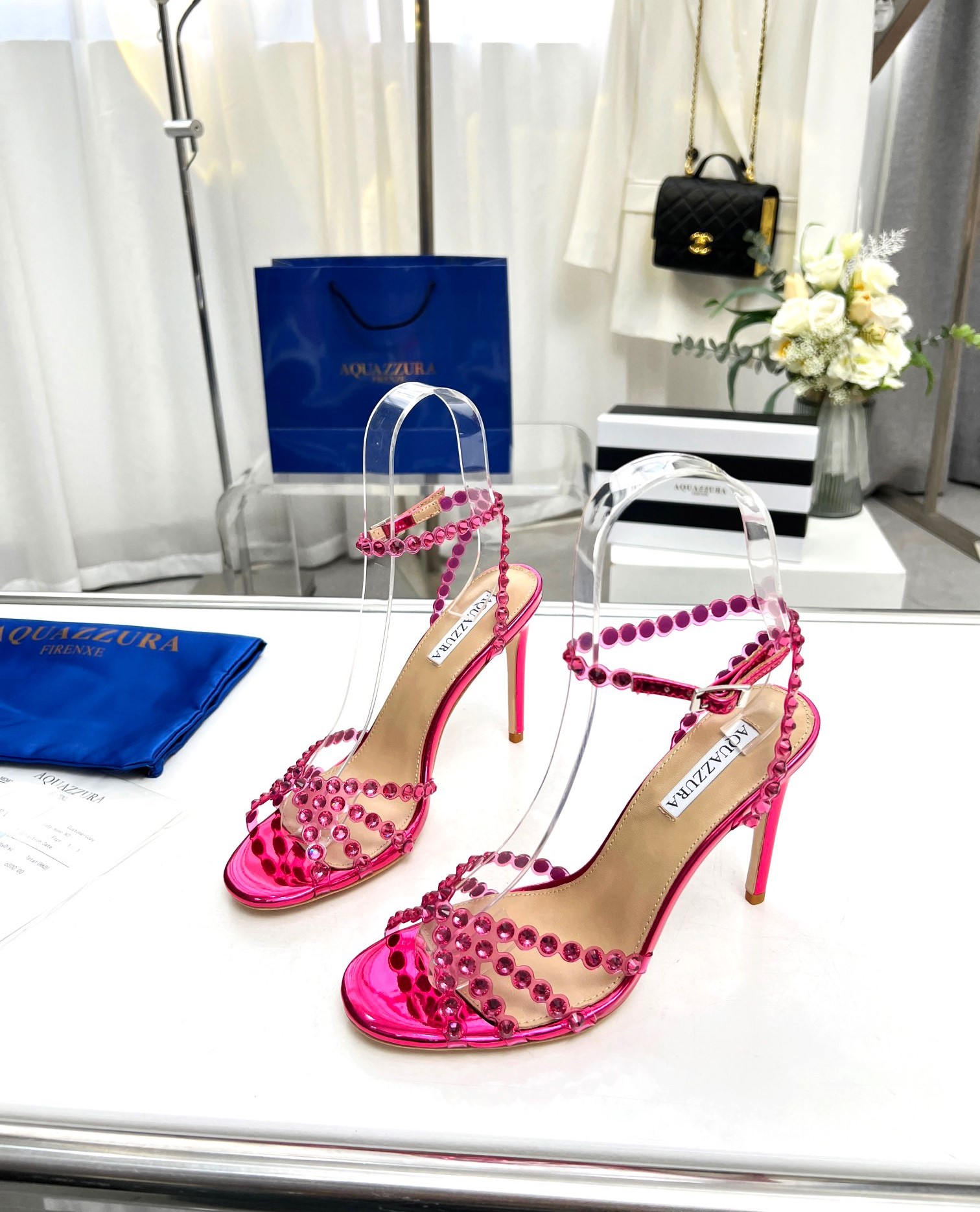 Bagsaaa Aquazzura Tequila sandals pink - 10.5cm