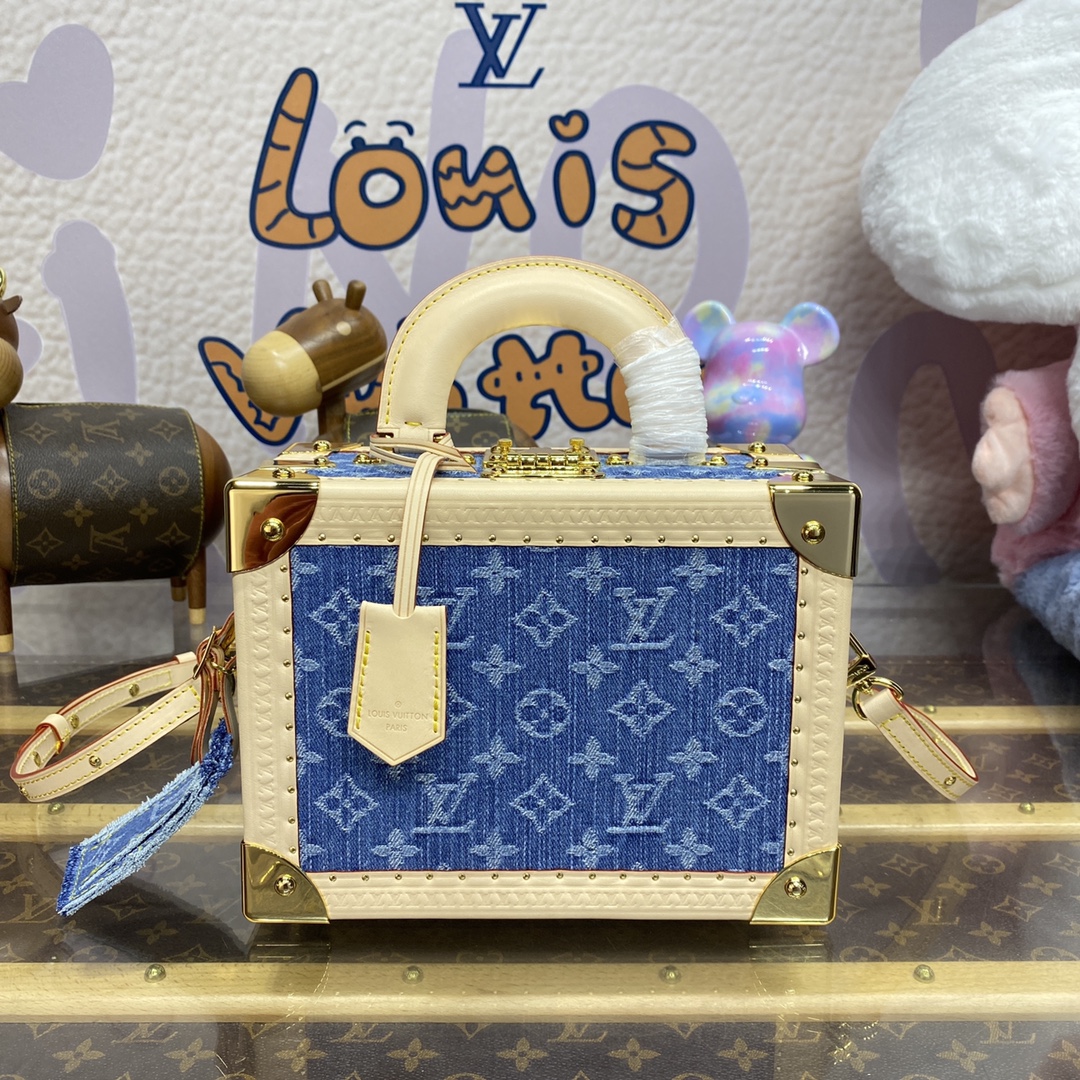 Bagsaaa LV M24161 Petite Valise Denim Bleu - 23cm