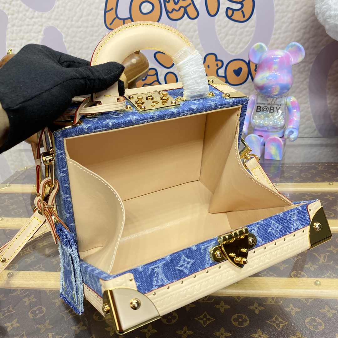 Bagsaaa LV M24161 Petite Valise Denim Bleu - 23cm